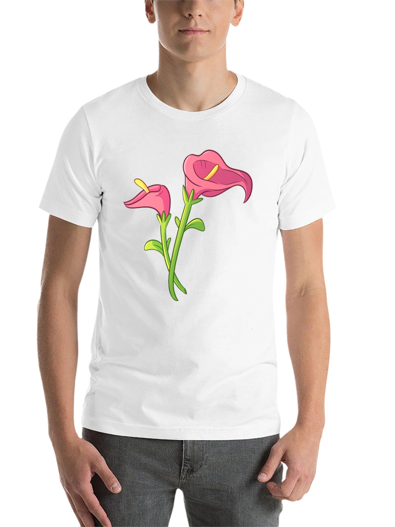 Black Floral Graphic Tee - Calla Lily Design view 14