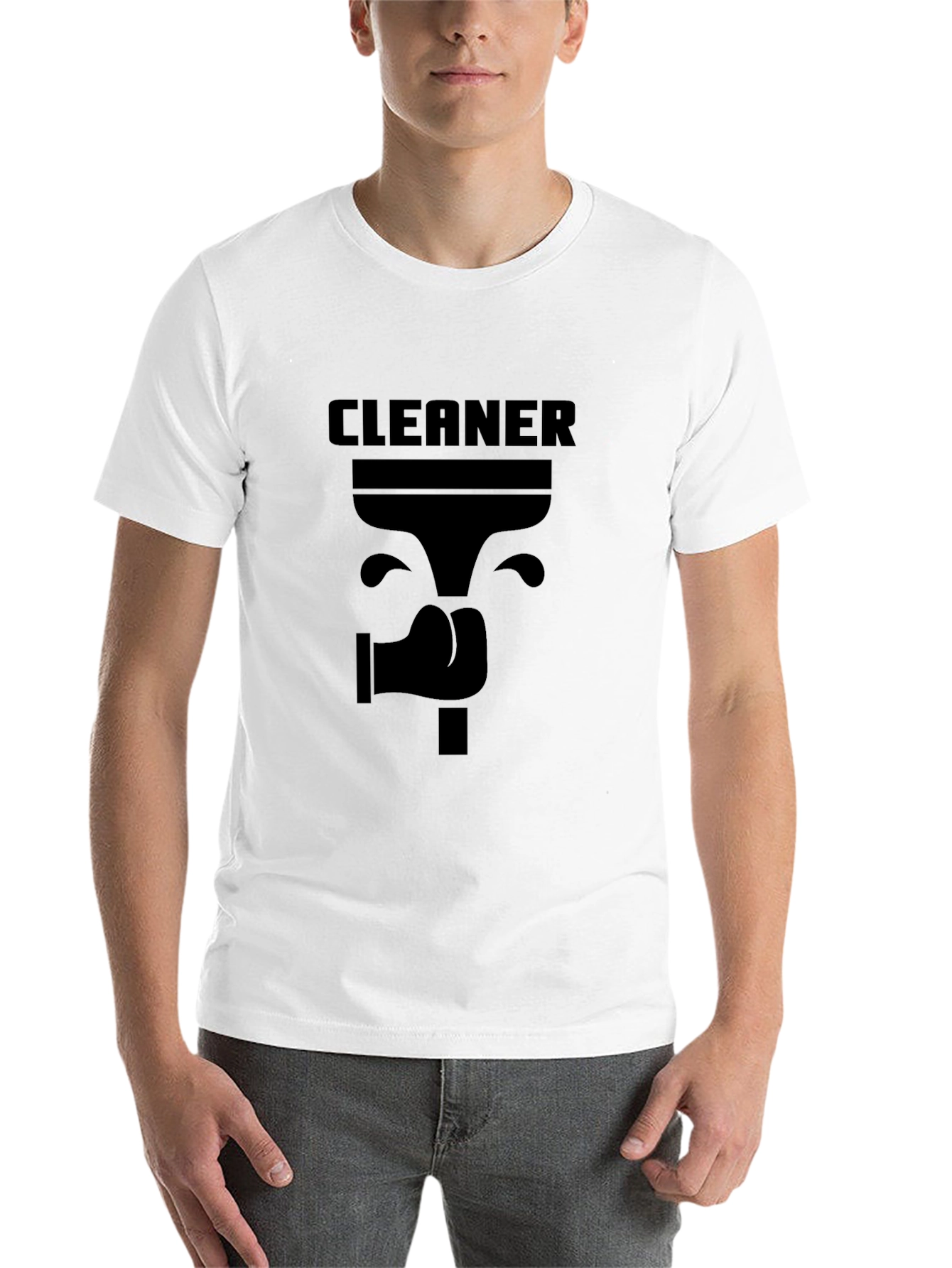 Black Cleaner Graphic T-Shirt - Novelty Design view 14