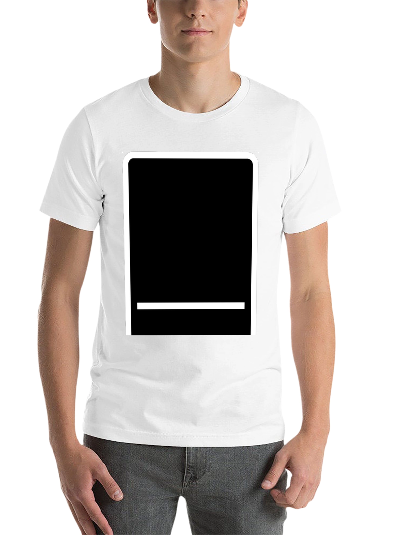 Black Modern Black T-Shirt with White Graphic Design view 14