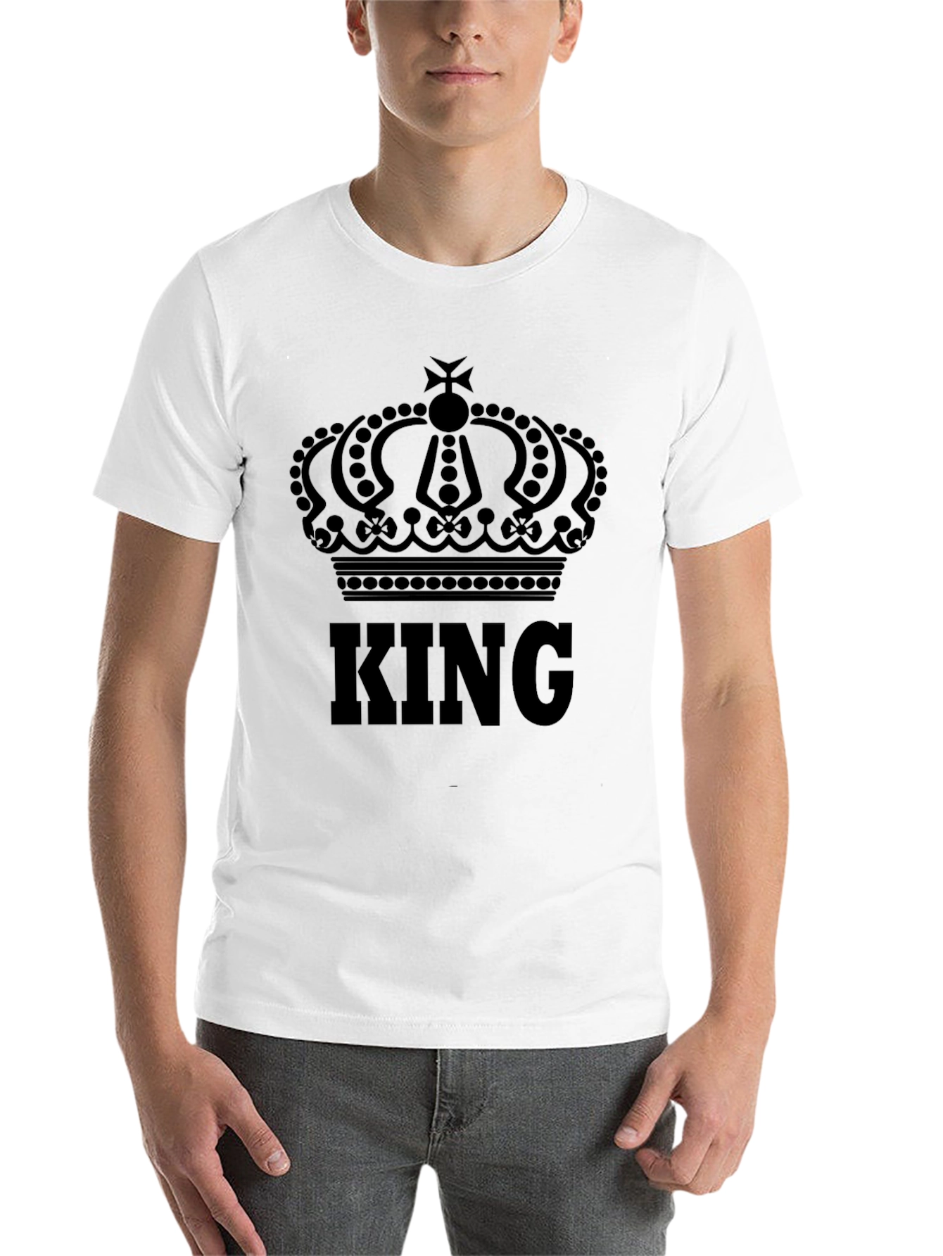 Black King Crown Graphic Black T-Shirt view 14