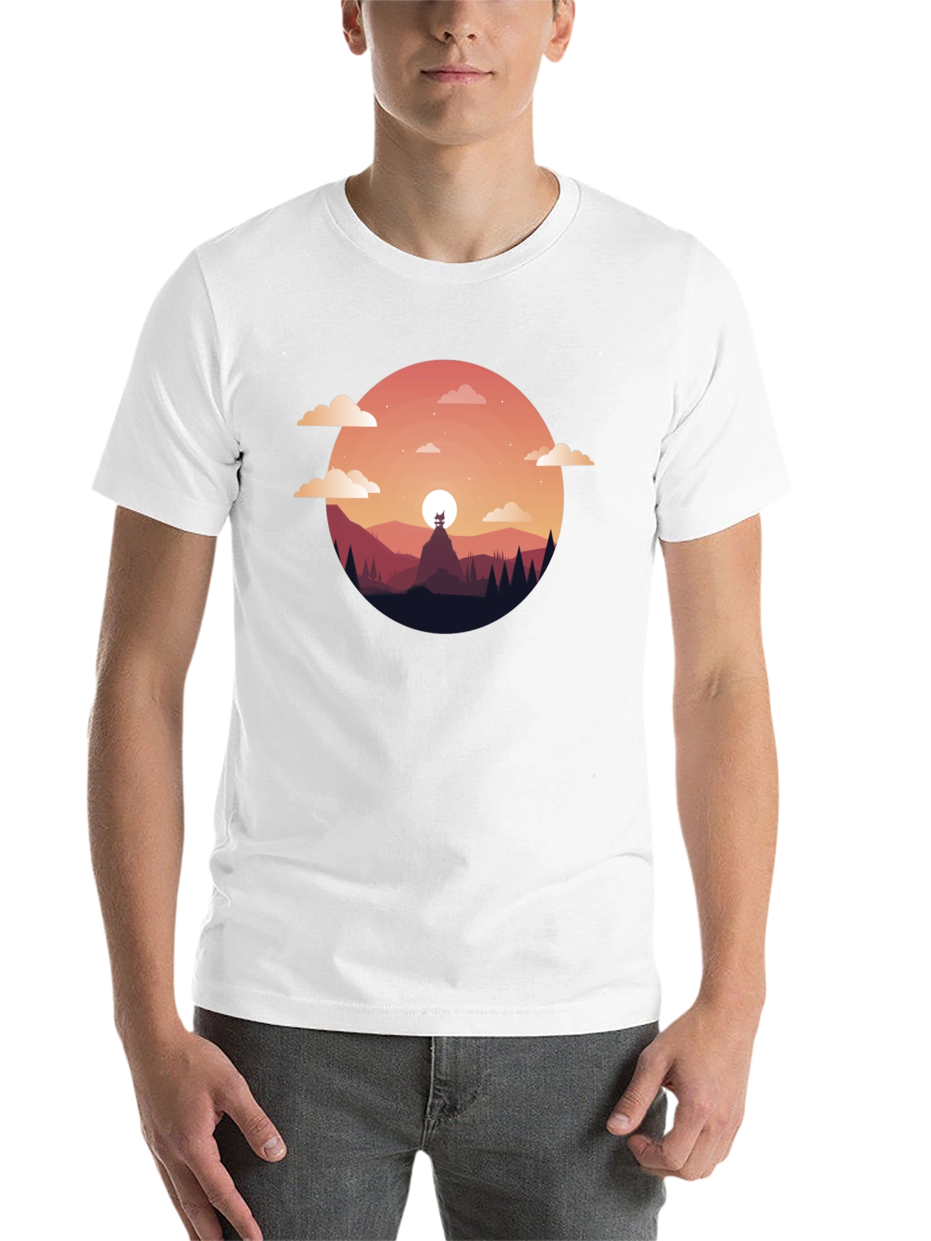 Black Sunset Mountain Graphic Tee - Black T-Shirt view 14