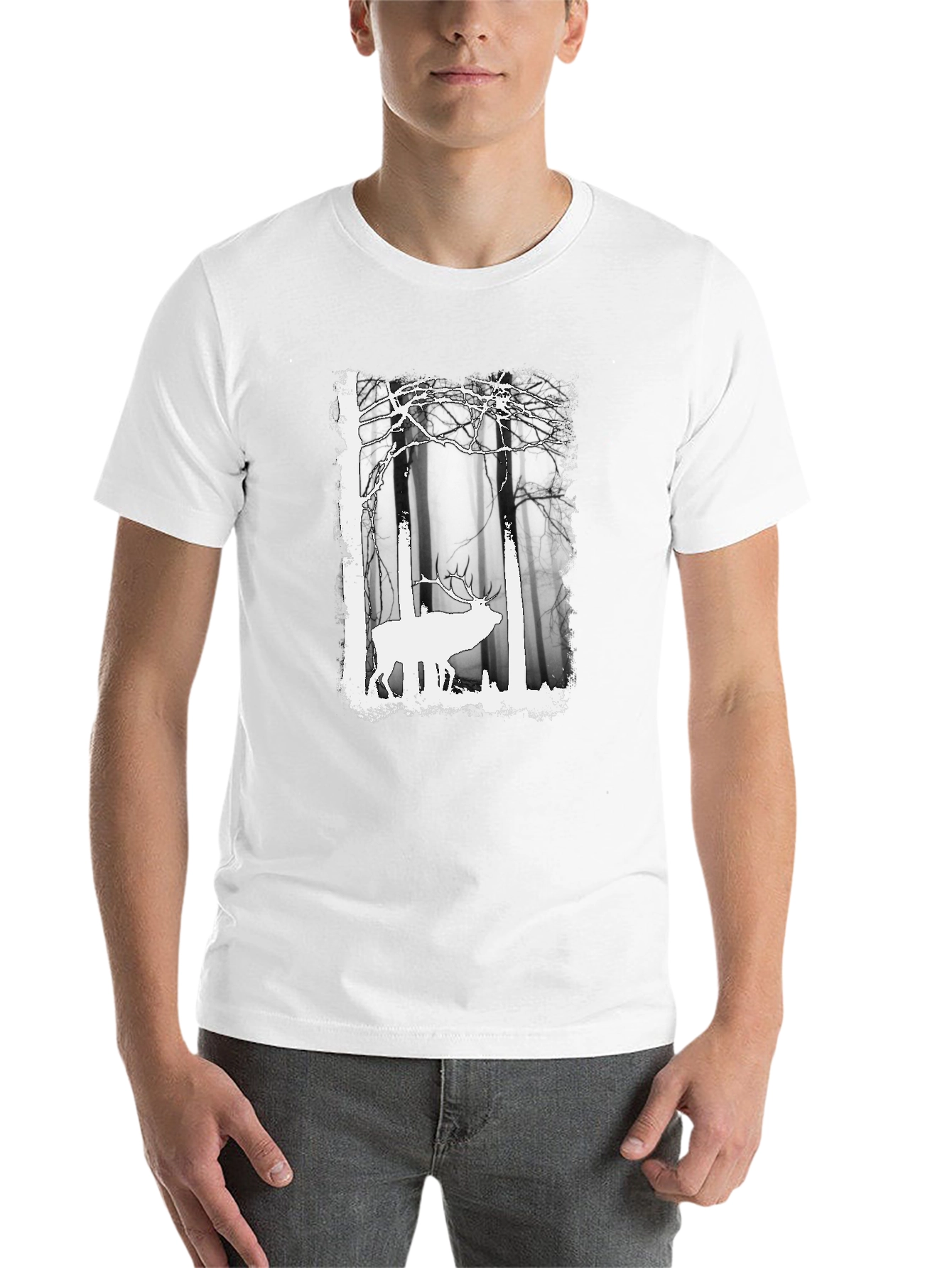 Black Elk in Forest Graphic Tee - Men's Black T-Shirt view 14