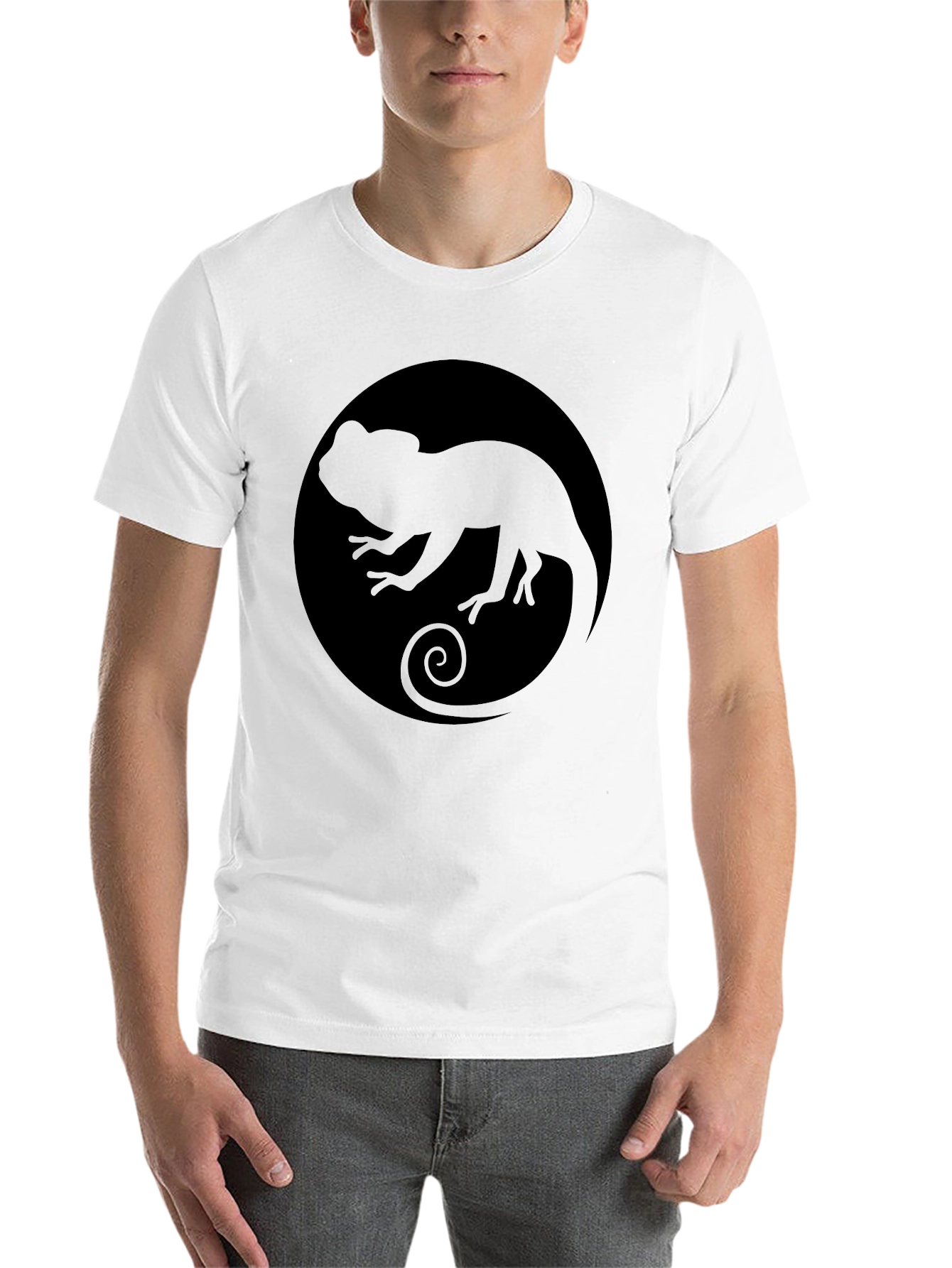 Black Chameleon Circle Graphic Tee - Black view 14