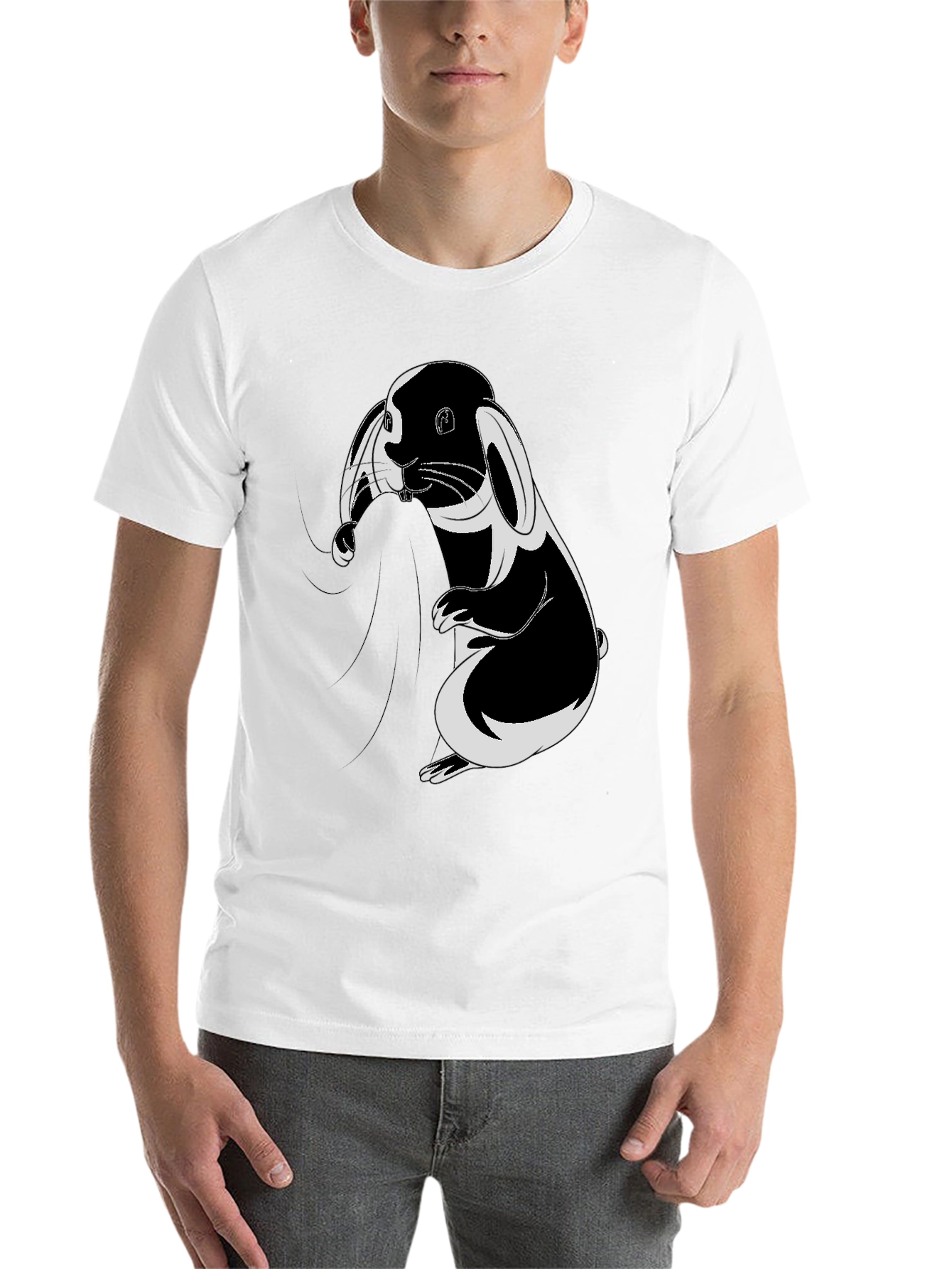 Black Bunny Graphic T-Shirt - Soft Cotton Blend view 14