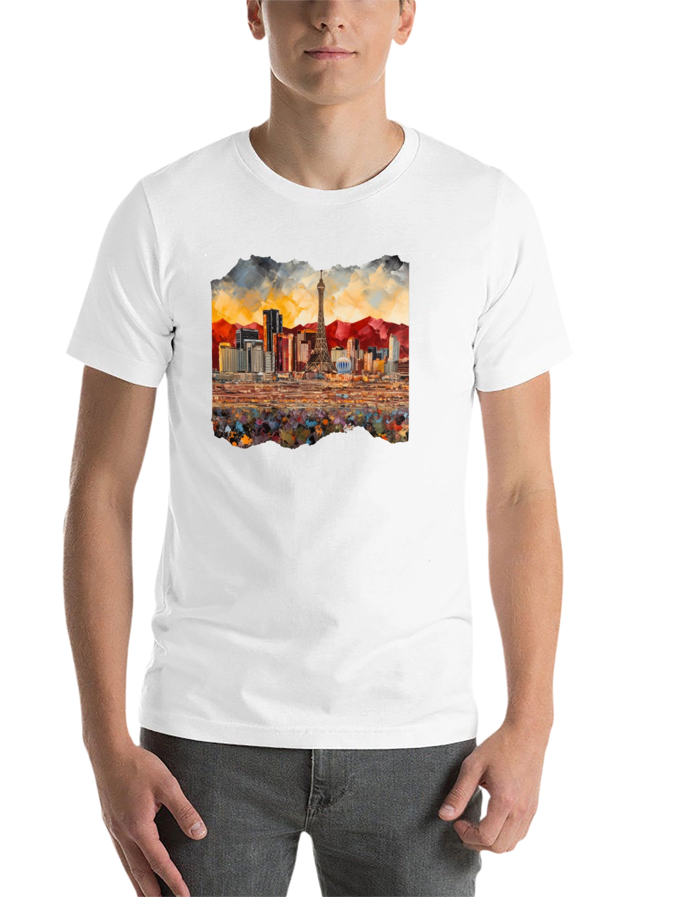 Black Las Vegas Skyline Black T-Shirt view 14