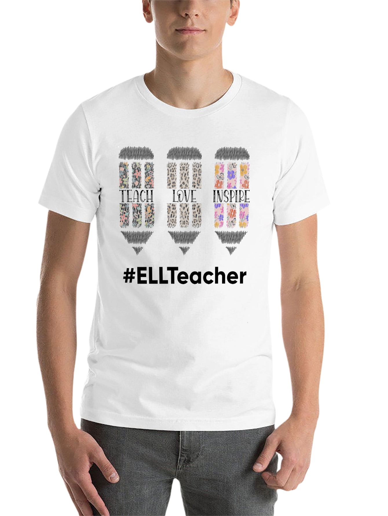 Black Teacher Life T-Shirt - Teach Love Inspire - ELL Teacher view 14