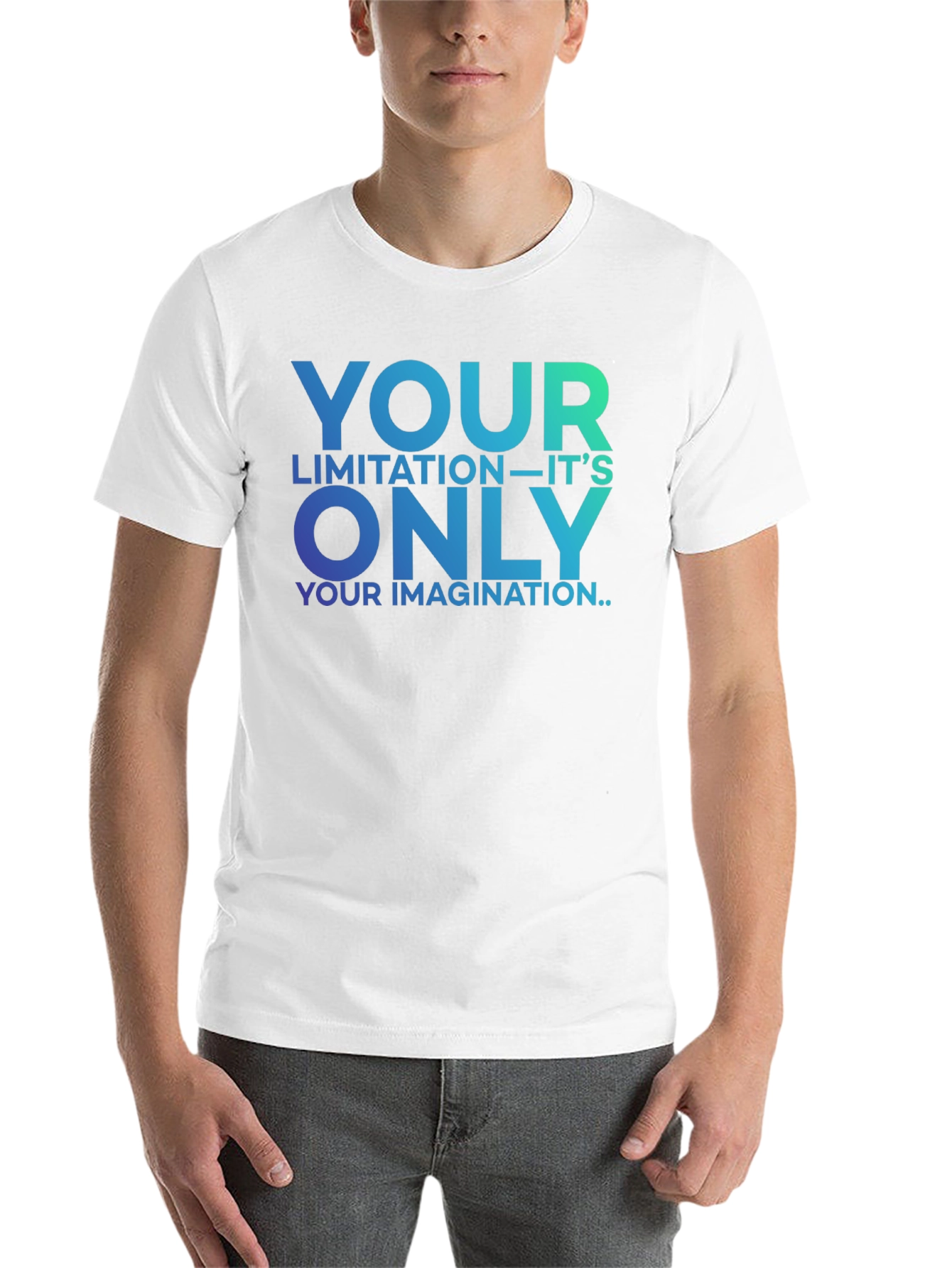 Black Inspirational Graphic Tee - Your Only Limitation T-Shirt view 14