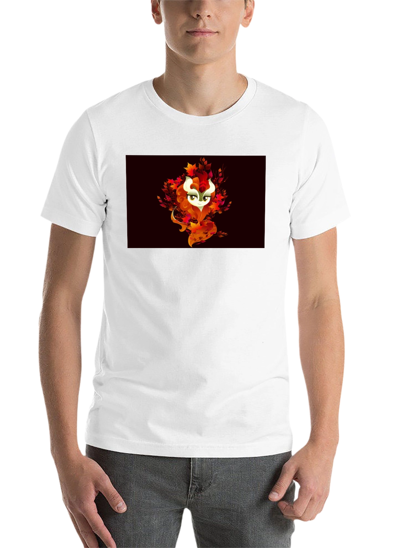 Black Autumn Spirit Graphic Tee - Black Cotton Blend view 14