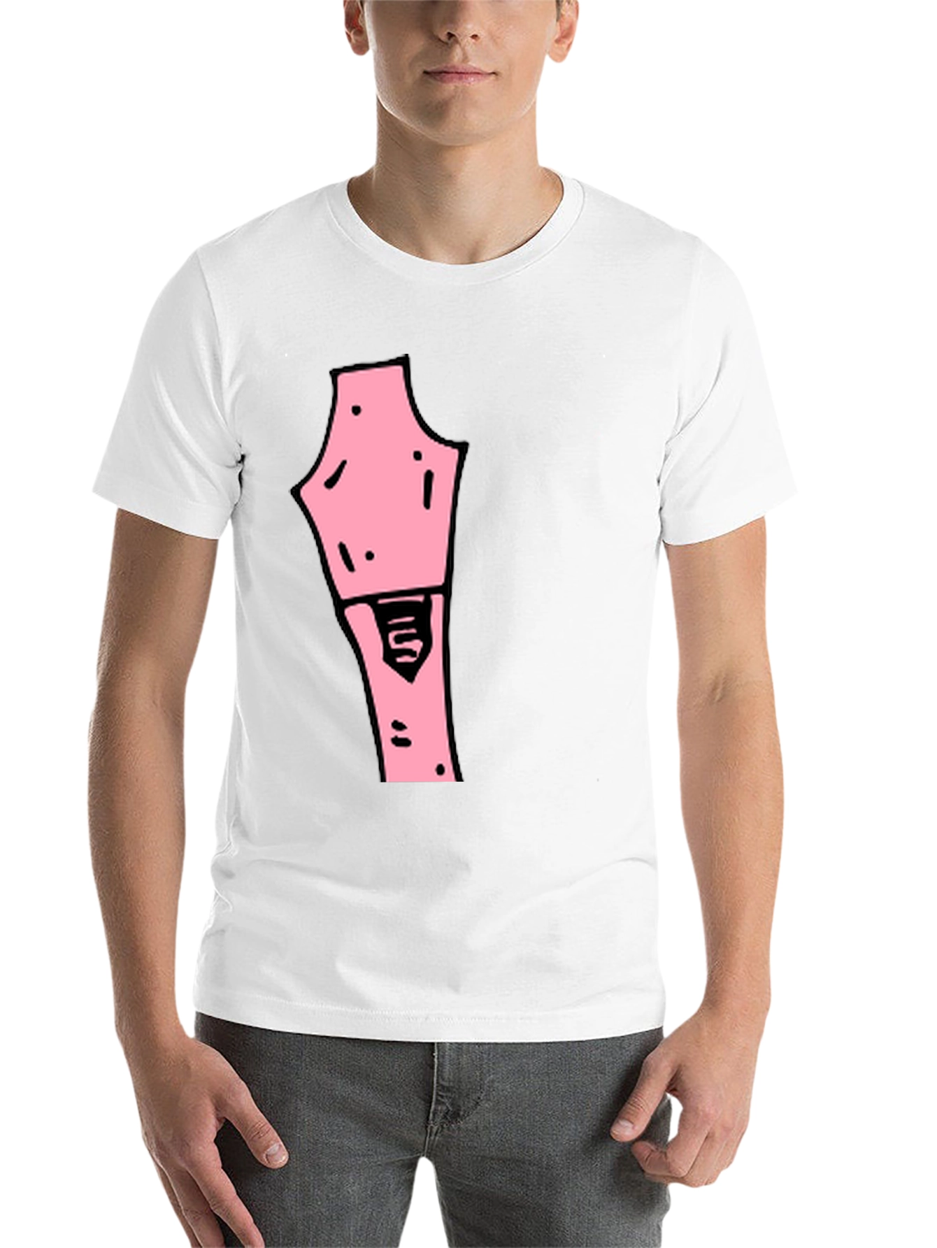 Black Unique Pink Graphic Print Black T-Shirt view 14