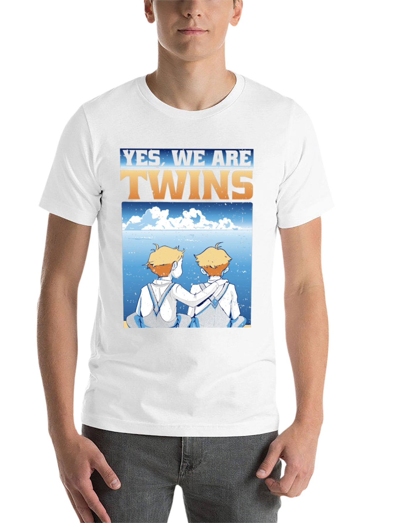 Black Yes, We Are Twins T-Shirt view 14