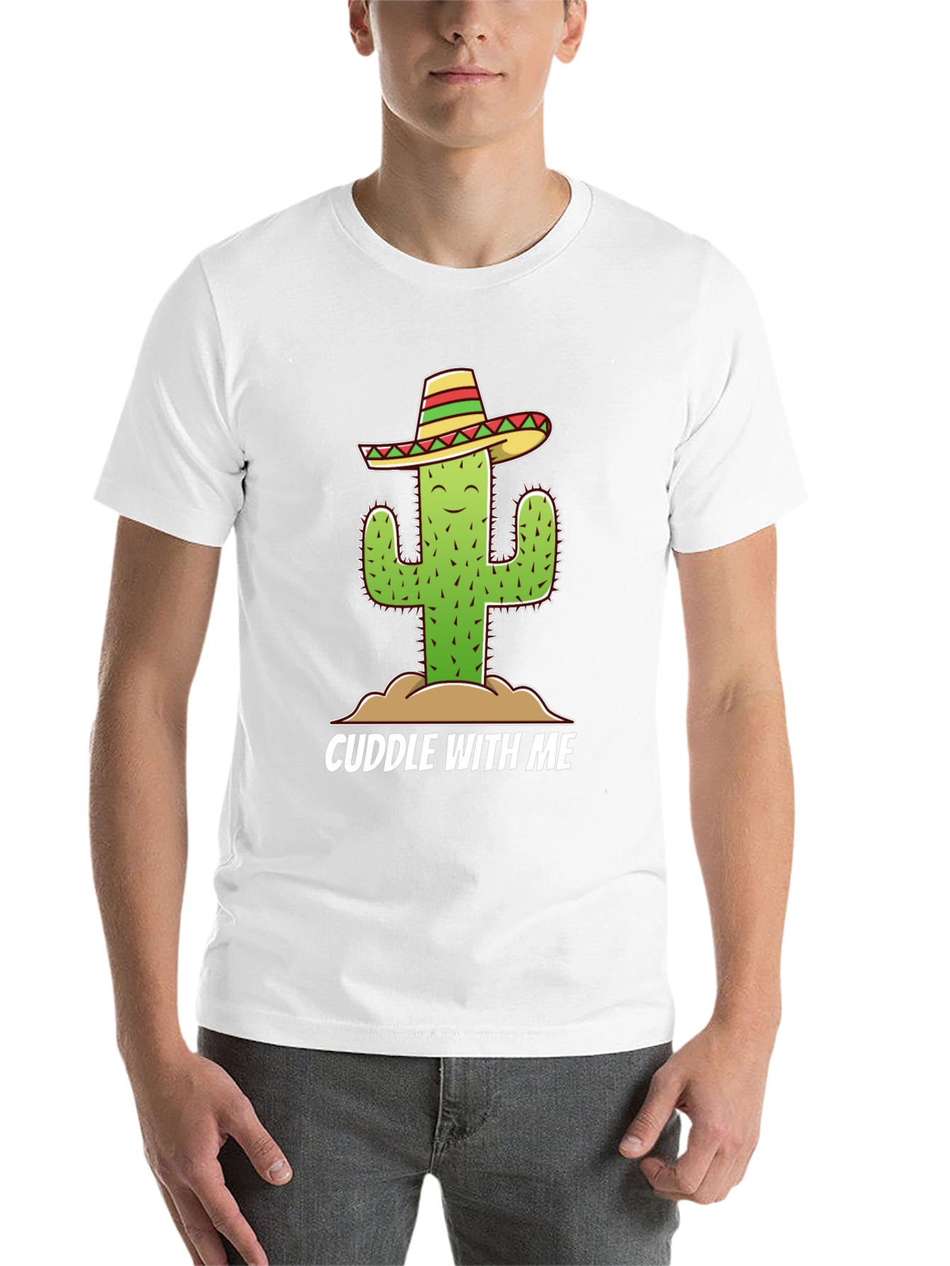 Black Cuddle Cactus T-Shirt - Funny Graphic Tee view 14