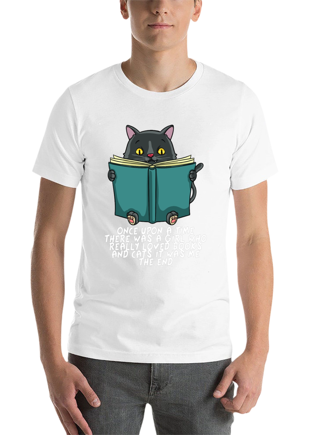 Black Cat Reading Book T-Shirt - Once Upon a Time view 14