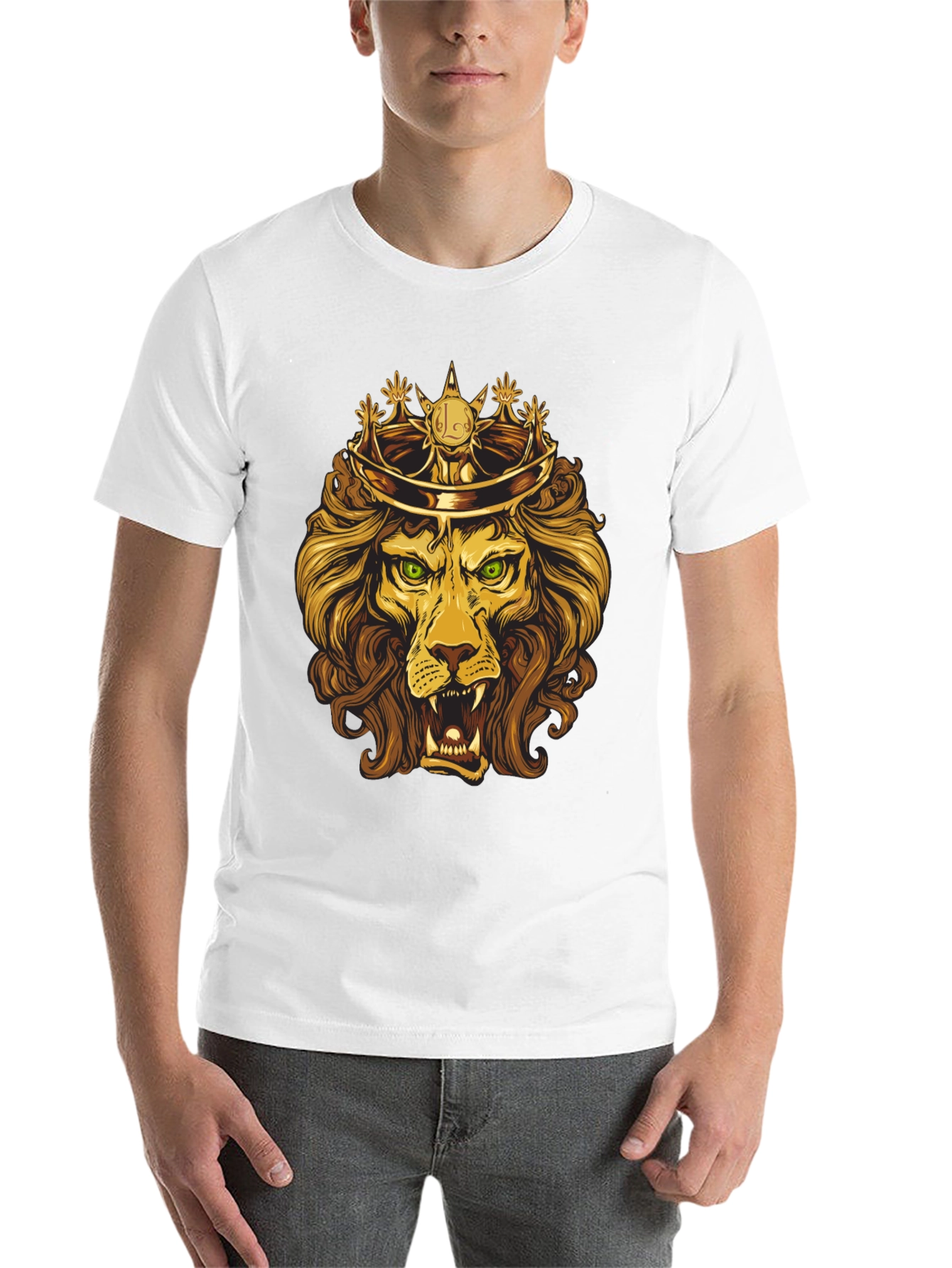 Black King Lion Graphic Tee - Regal Design view 14