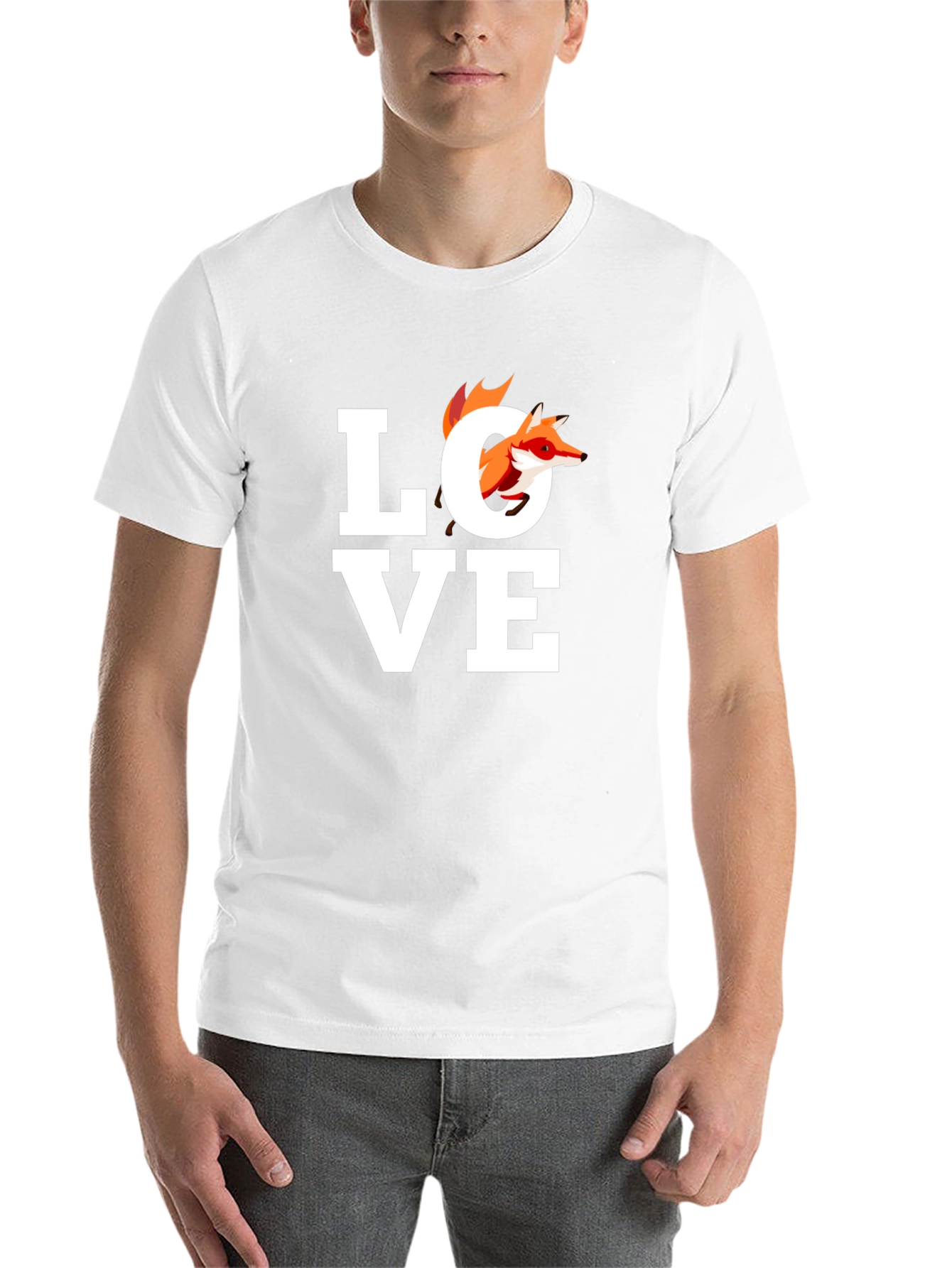 Black Fox Love Graphic Tee - Unisex Black T-Shirt view 14