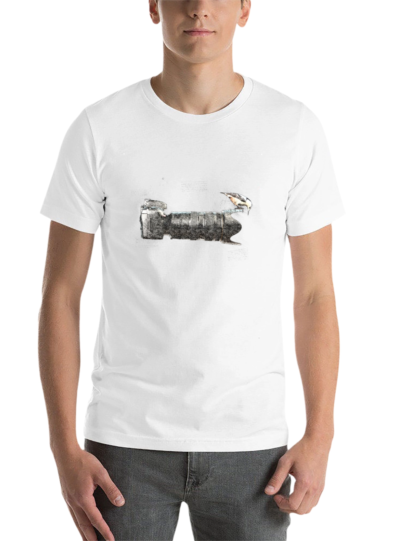 Black Camera Lens & Bird Graphic T-Shirt - Stylish Black Tee view 14