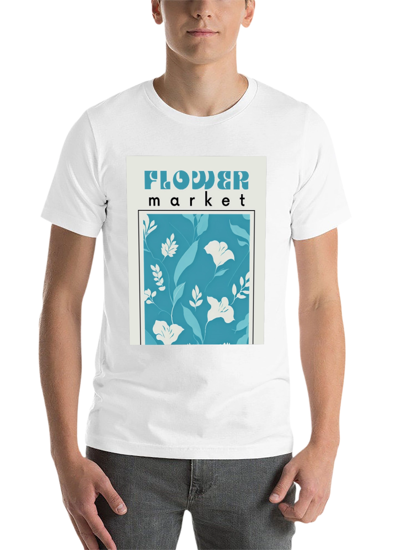 Black Flower Market Graphic Tee - Trendy Floral Print view 14