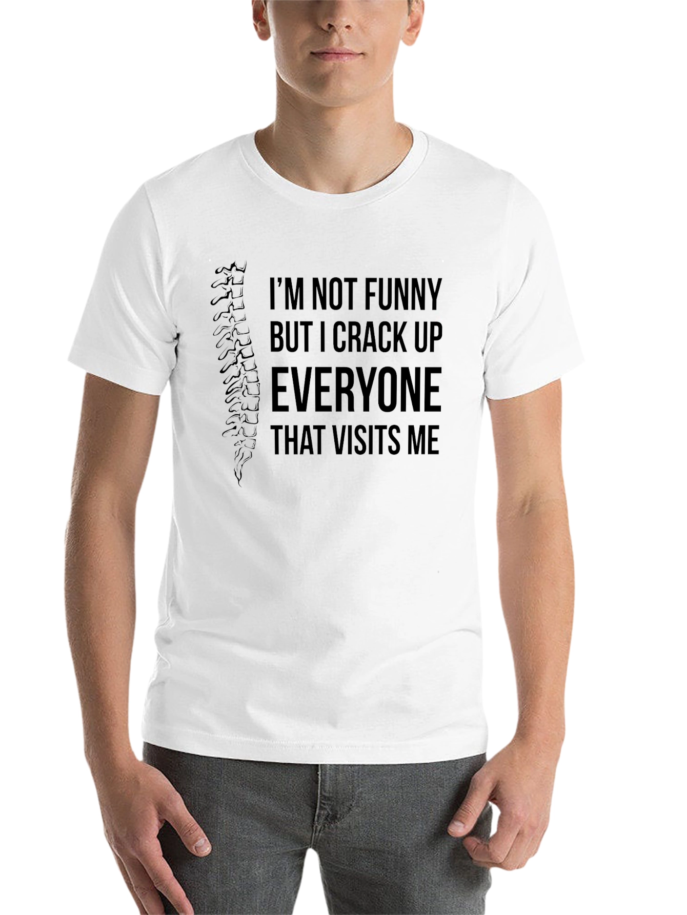 Black Funny Chiropractor T-Shirt Crack Up Everyone Visit view 14