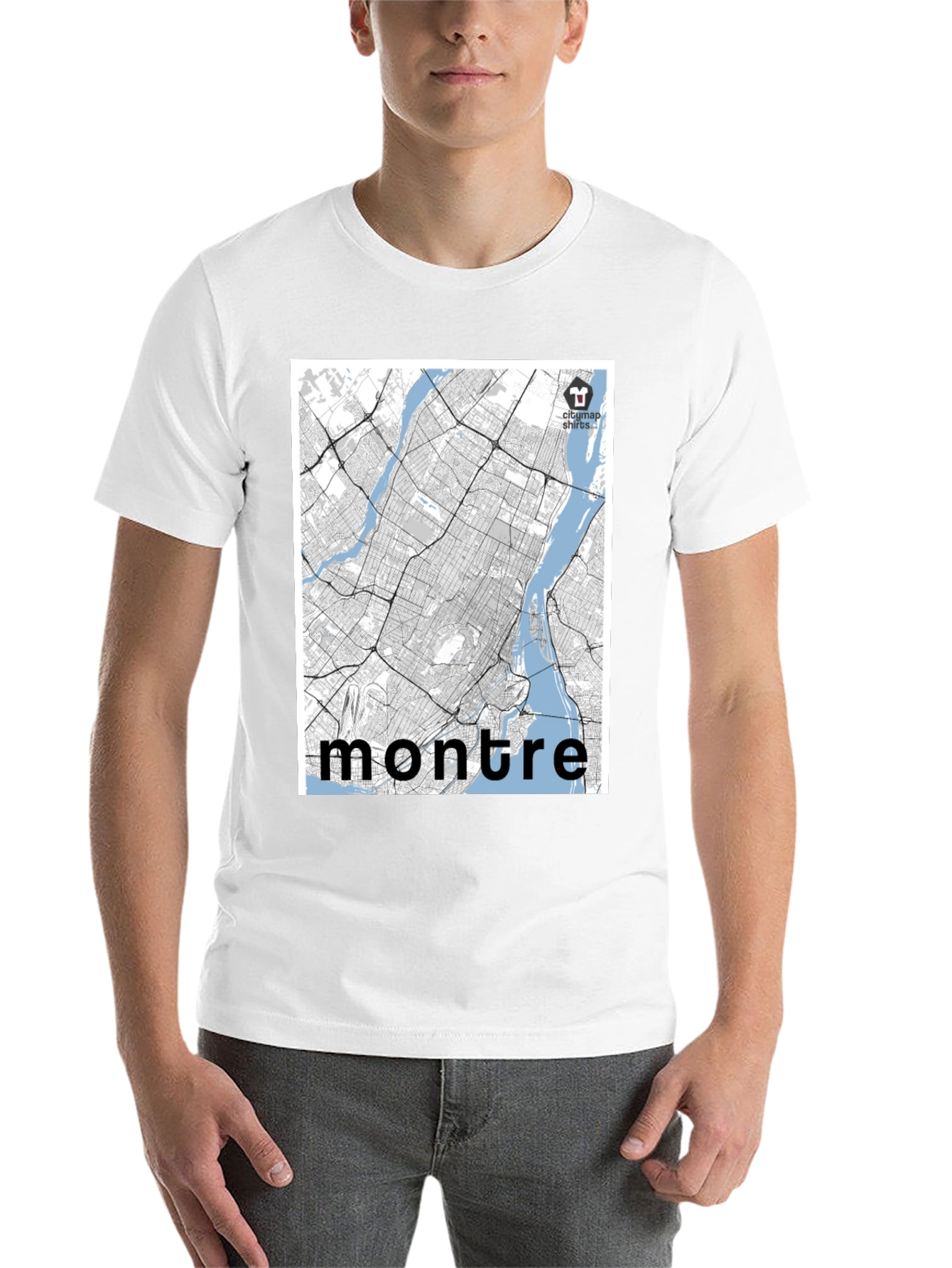 Black Montreal City Map T-Shirt - Black view 14