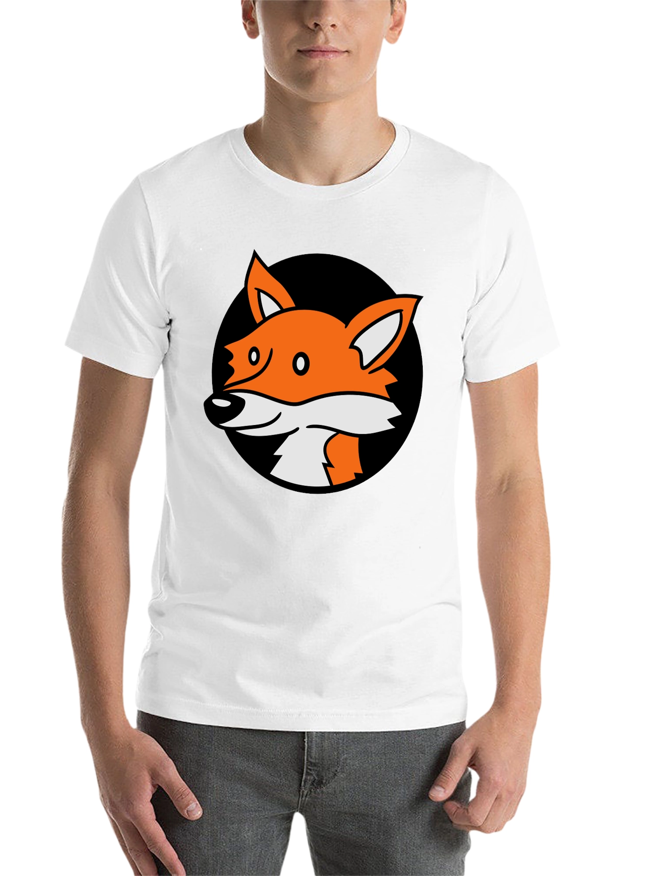 Black Fox Graphic Black T-Shirt - Cartoon Animal Tee view 14