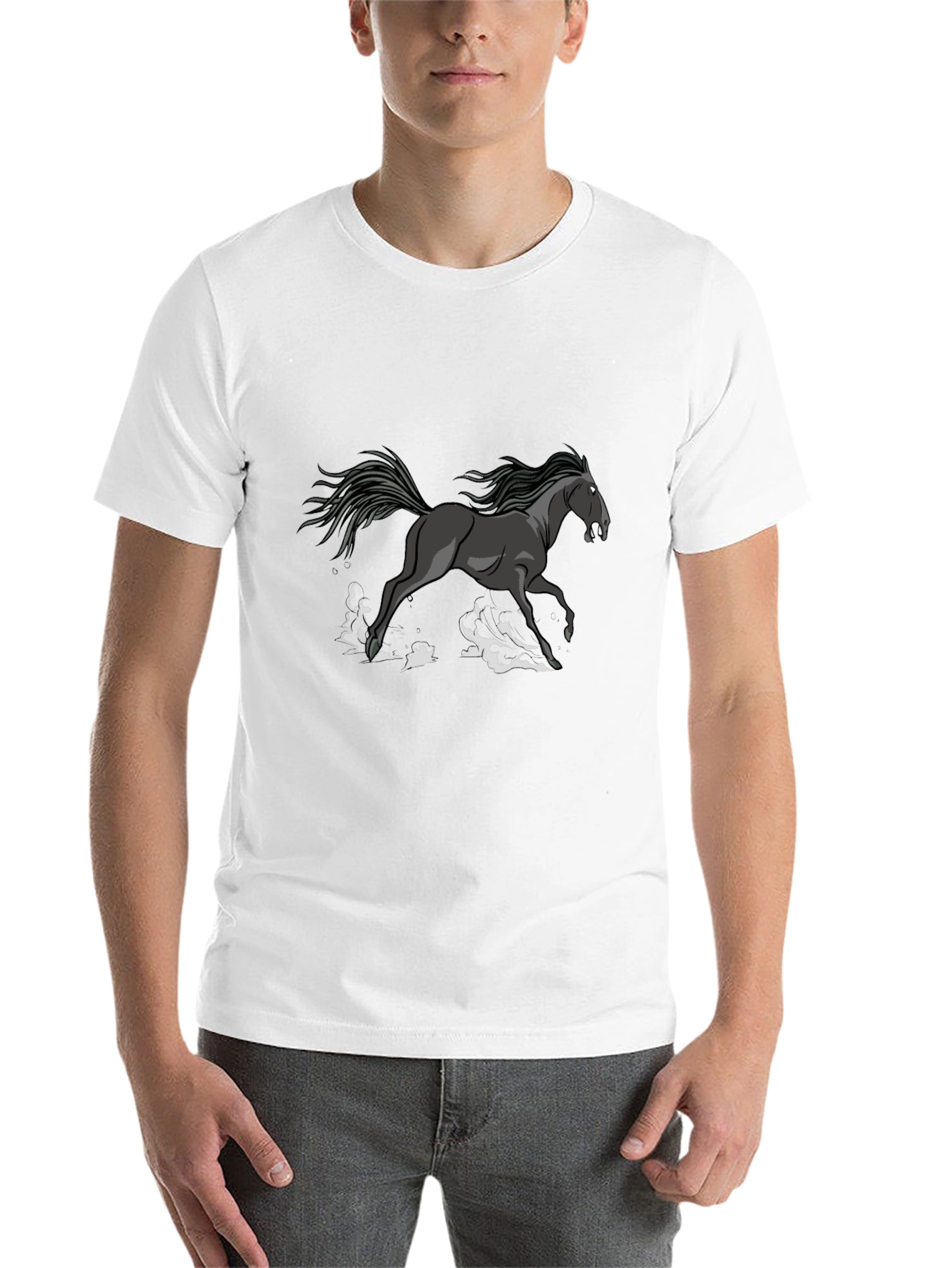 Black Black Horse Graphic Tee - Stylish Men's T-Shirt view 14