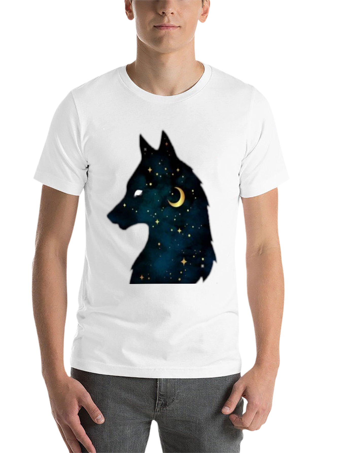 Black Celestial Wolf Graphic Tee - Black view 14
