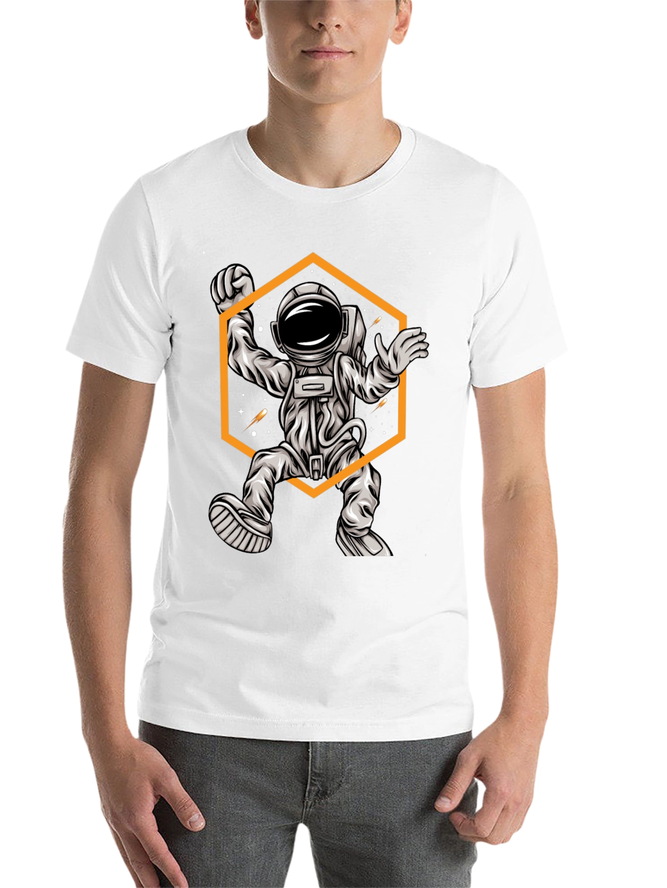 Black Astronaut Graphic Tee - Black Cotton T-Shirt view 14