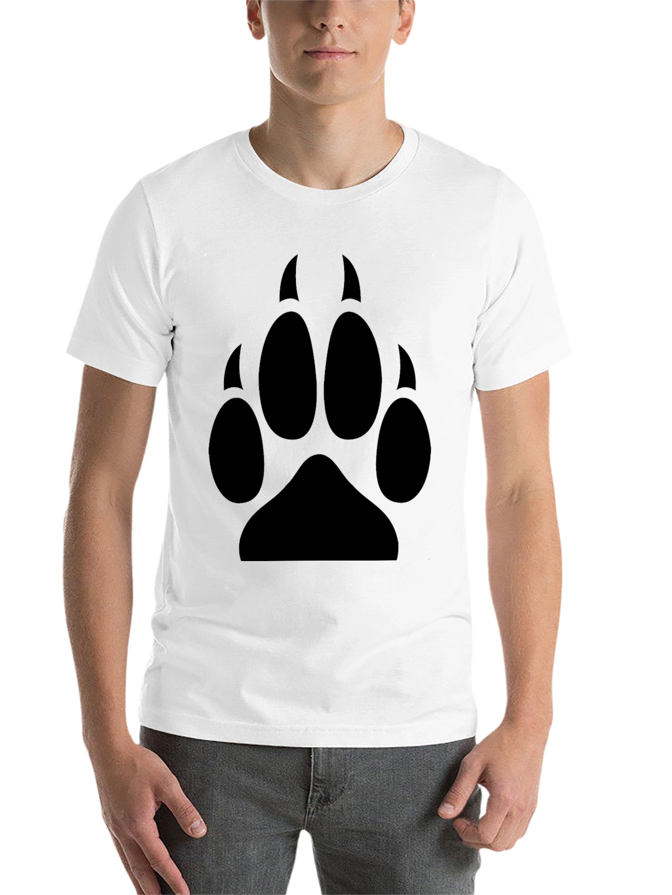 Black Black T-Shirt with Bear Paw Print view 14