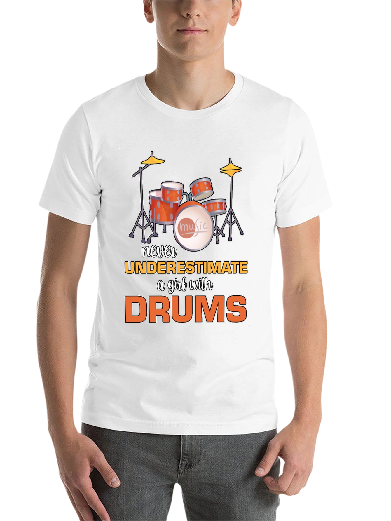 Black Never Underestimate a Girl with Drums T-Shirt view 14