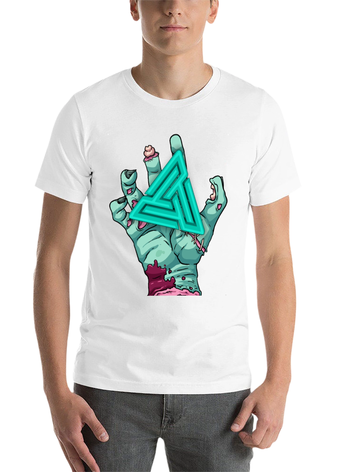 Black Zombie Hand Graphic T-Shirt - Unique Design view 14