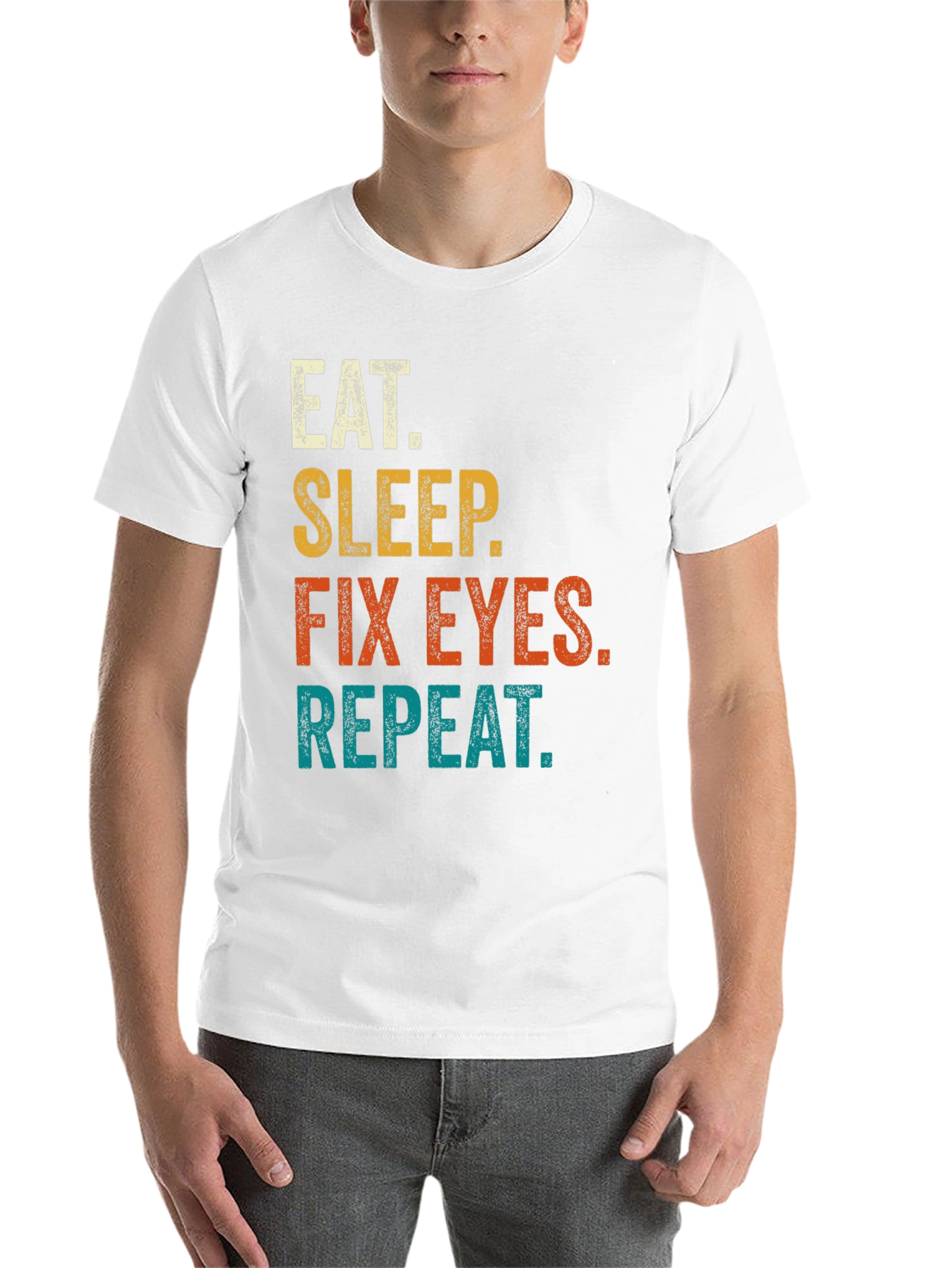 Black Eat Sleep Fix Eyes Repeat T-Shirt view 14