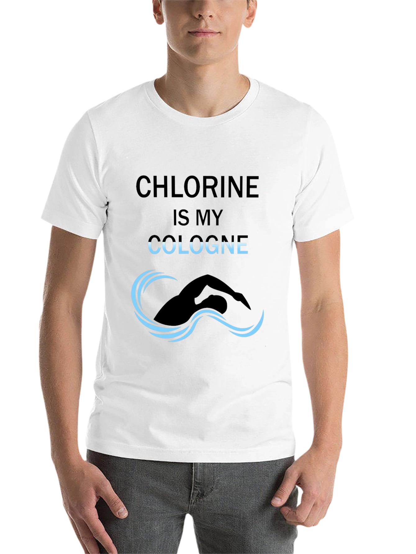Black Chlorine is My Cologne Funny Swimmer T-Shirt view 14