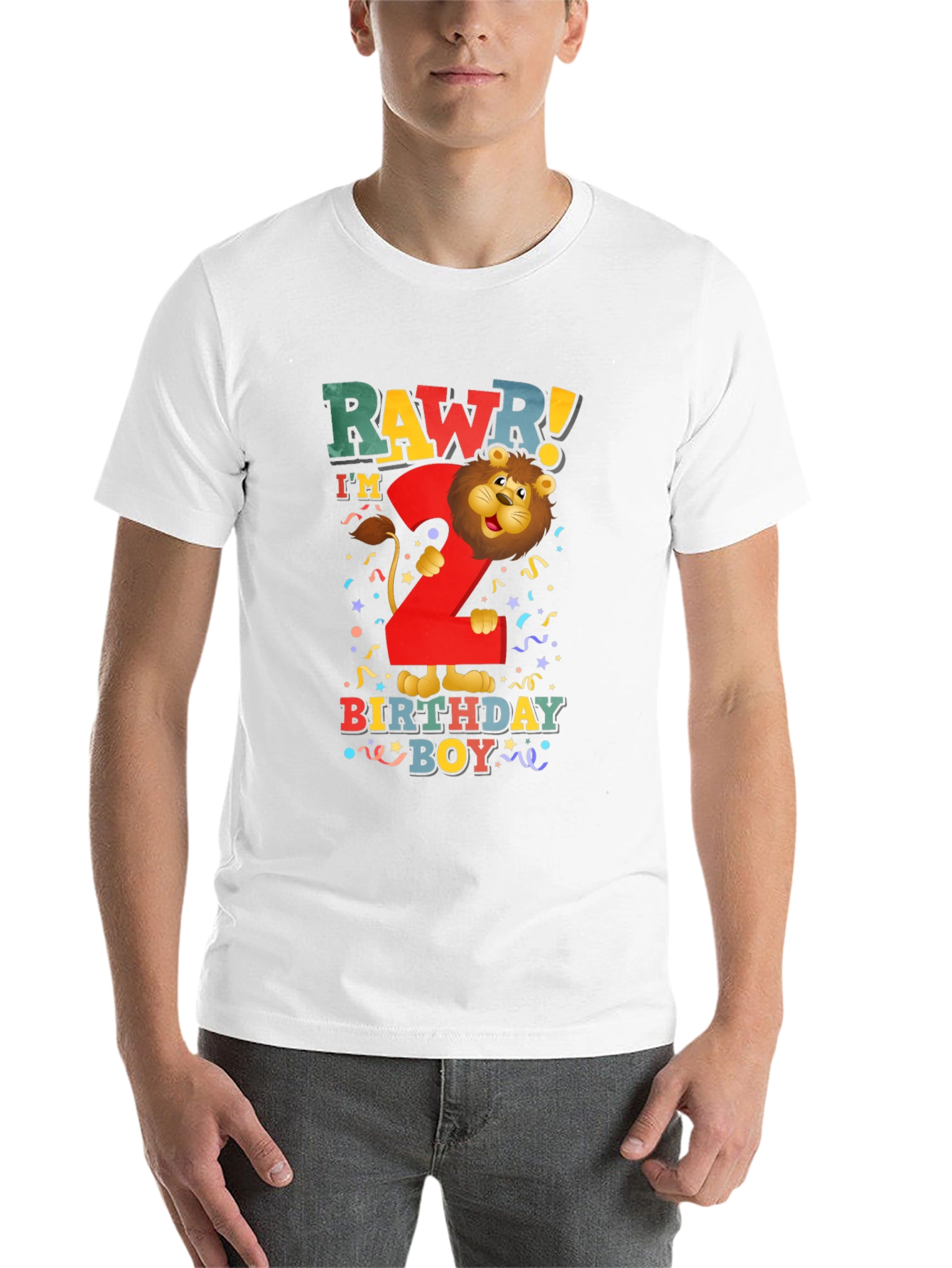 Black Rawr! I'm 2 Birthday Boy T-Shirt view 14