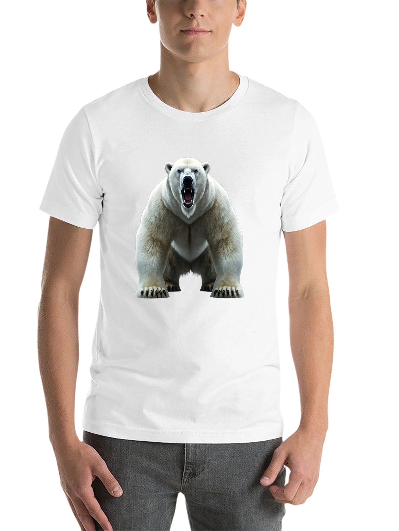 Black Polar Bear Graphic Tee - Fierce Animal Print view 14