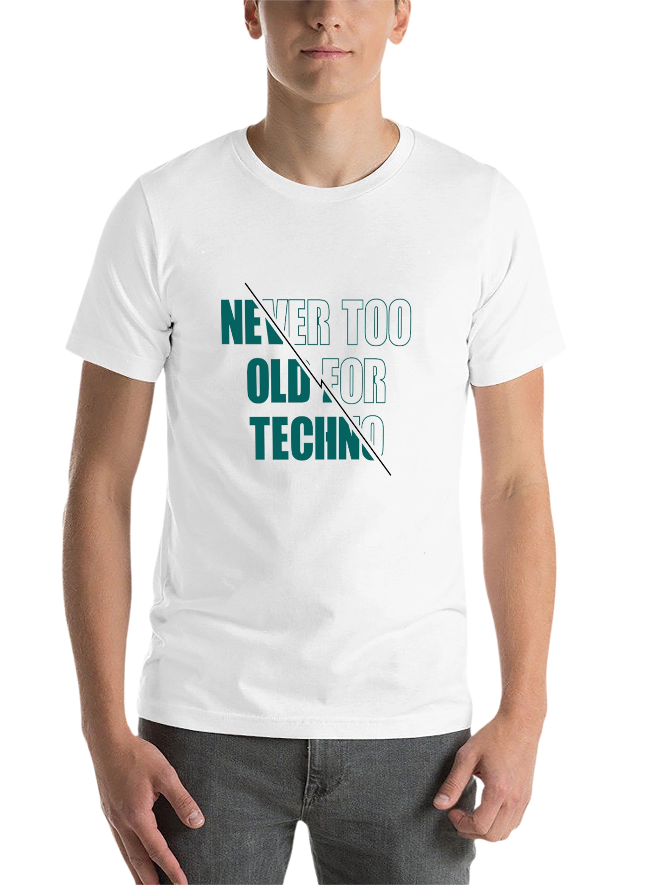 Black Never Too Old For Techno T-Shirt view 14