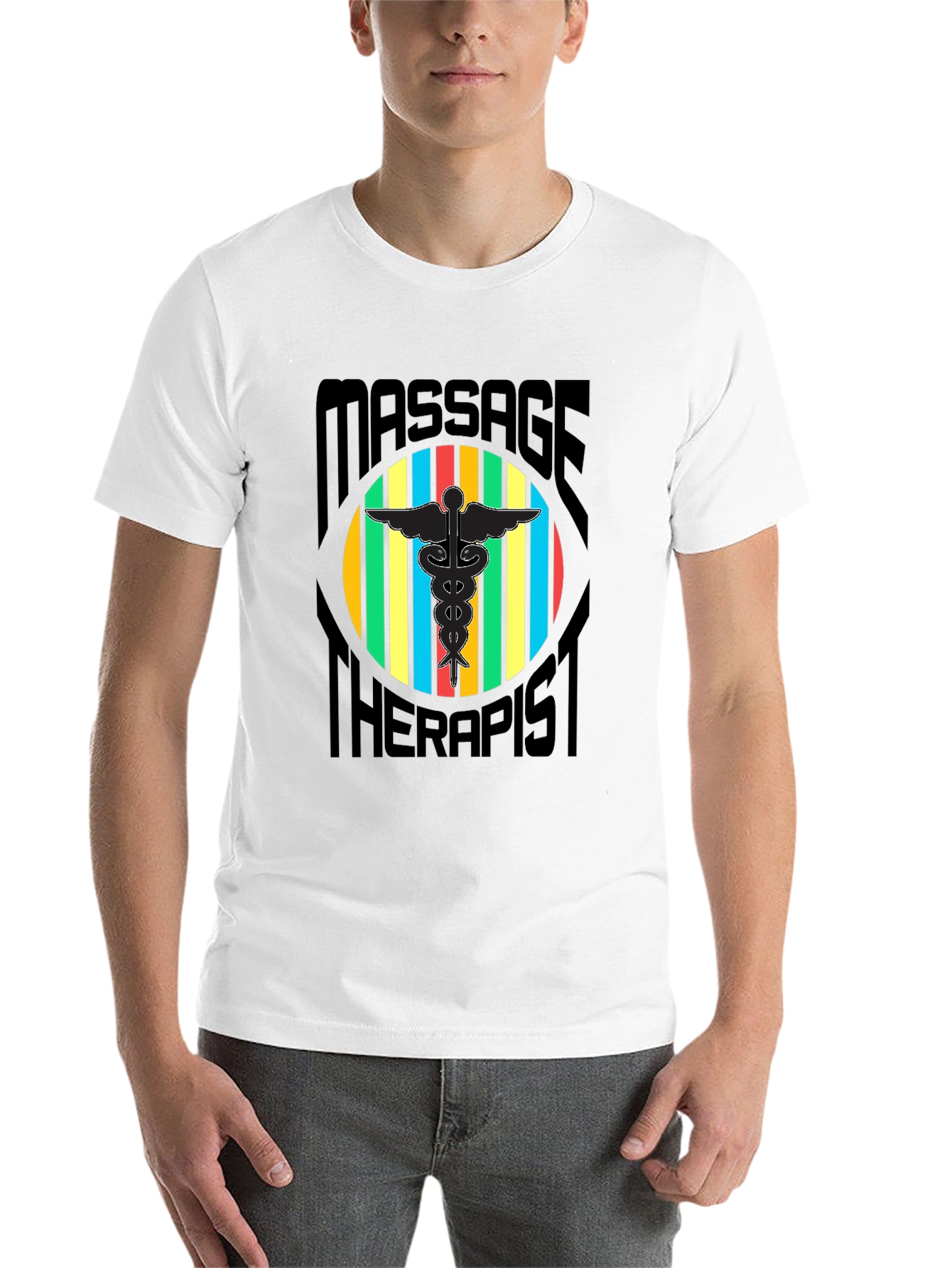 Black Massage Therapist Graphic T-Shirt view 14
