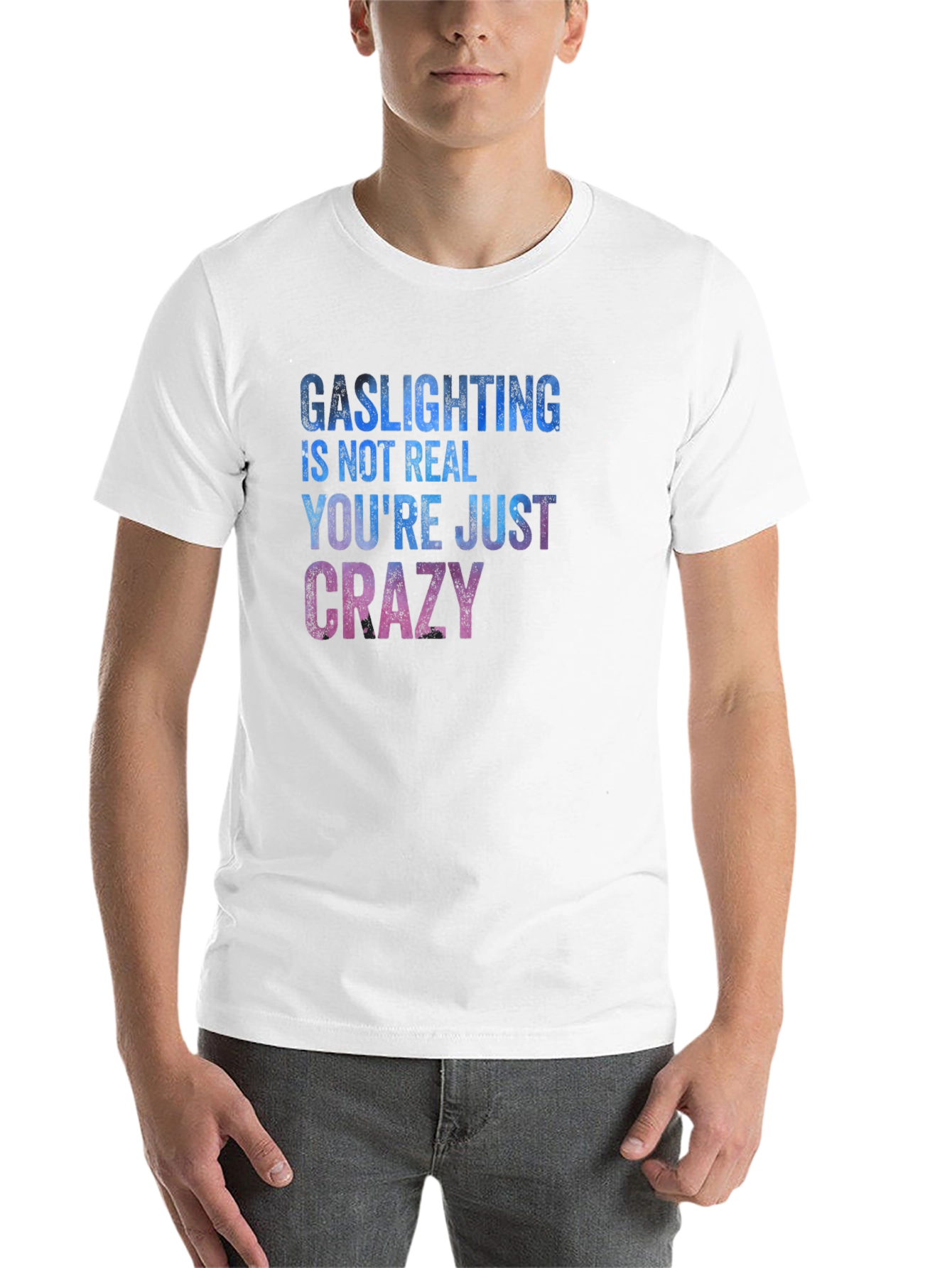 Black Gaslighting Humor Graphic T-Shirt view 14