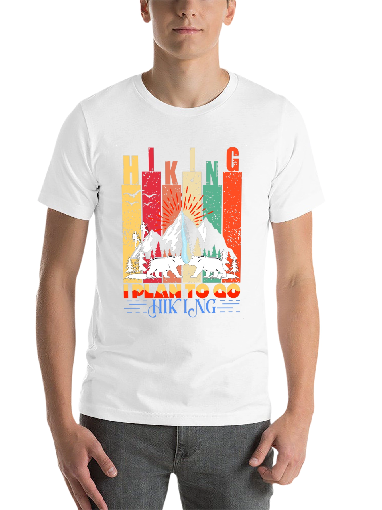 Black Hiking Design T-Shirt - I Plan to Go Hiking view 14