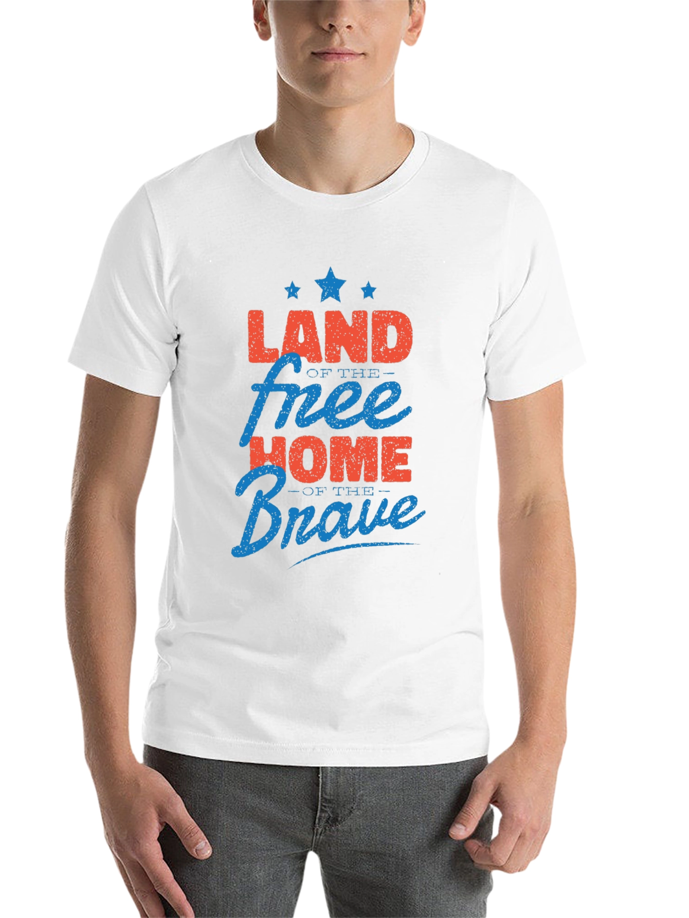Black Patriotic Land of Free Home of Brave Graphic T-Shirt view 14