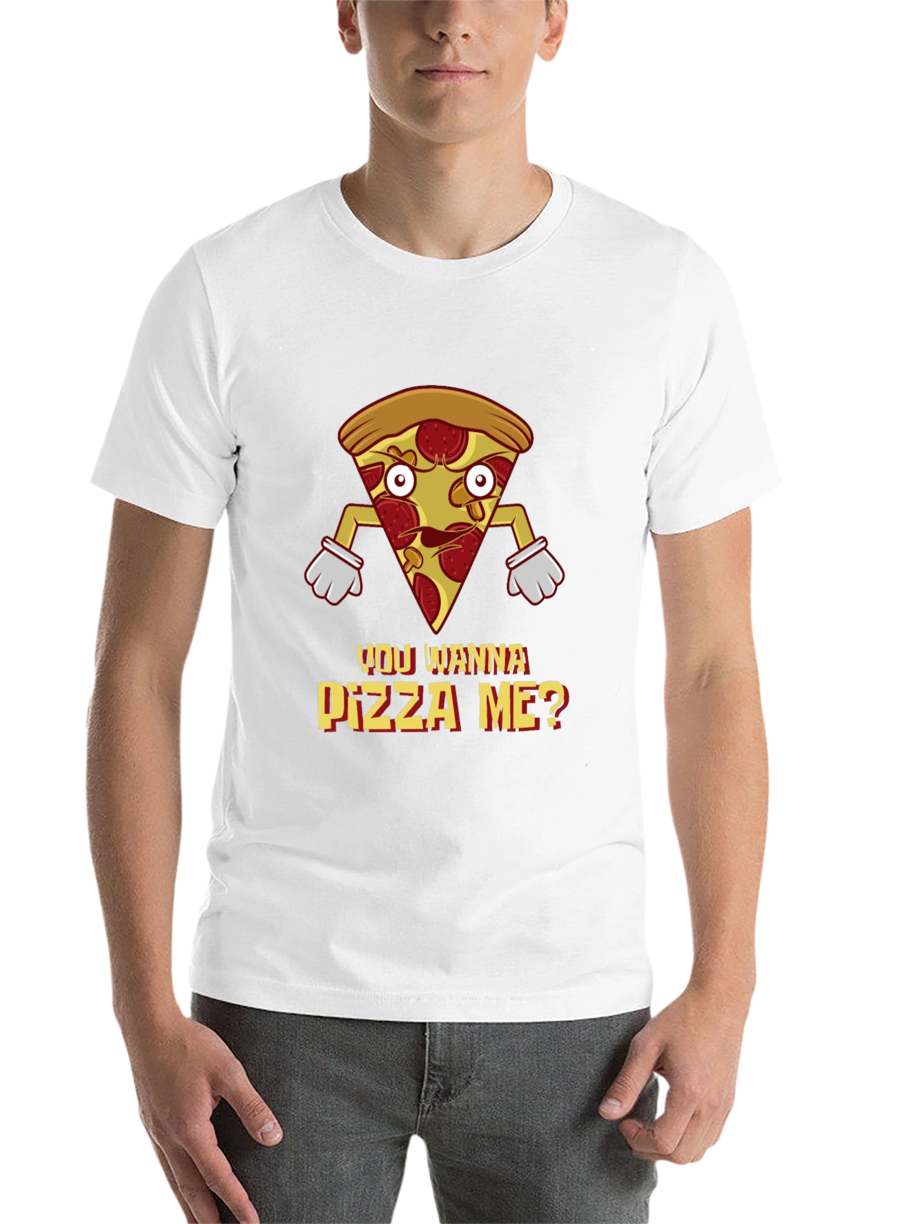 Black You Wanna Pizza Me? Graphic T-Shirt - Foodie Tee view 14