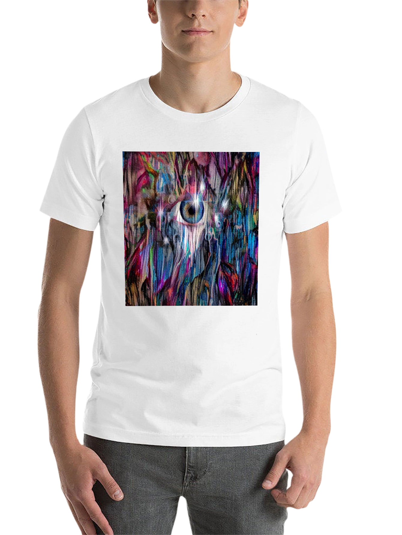 Black Abstract Eye T-Shirt: Artistic Graphic Tee view 14