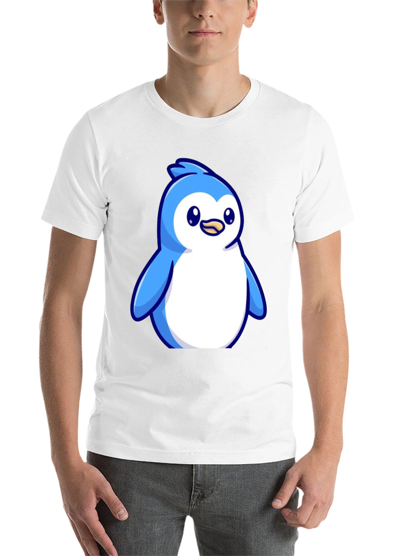 Black Cute Penguin Graphic Tee - Soft Cotton Blend view 14