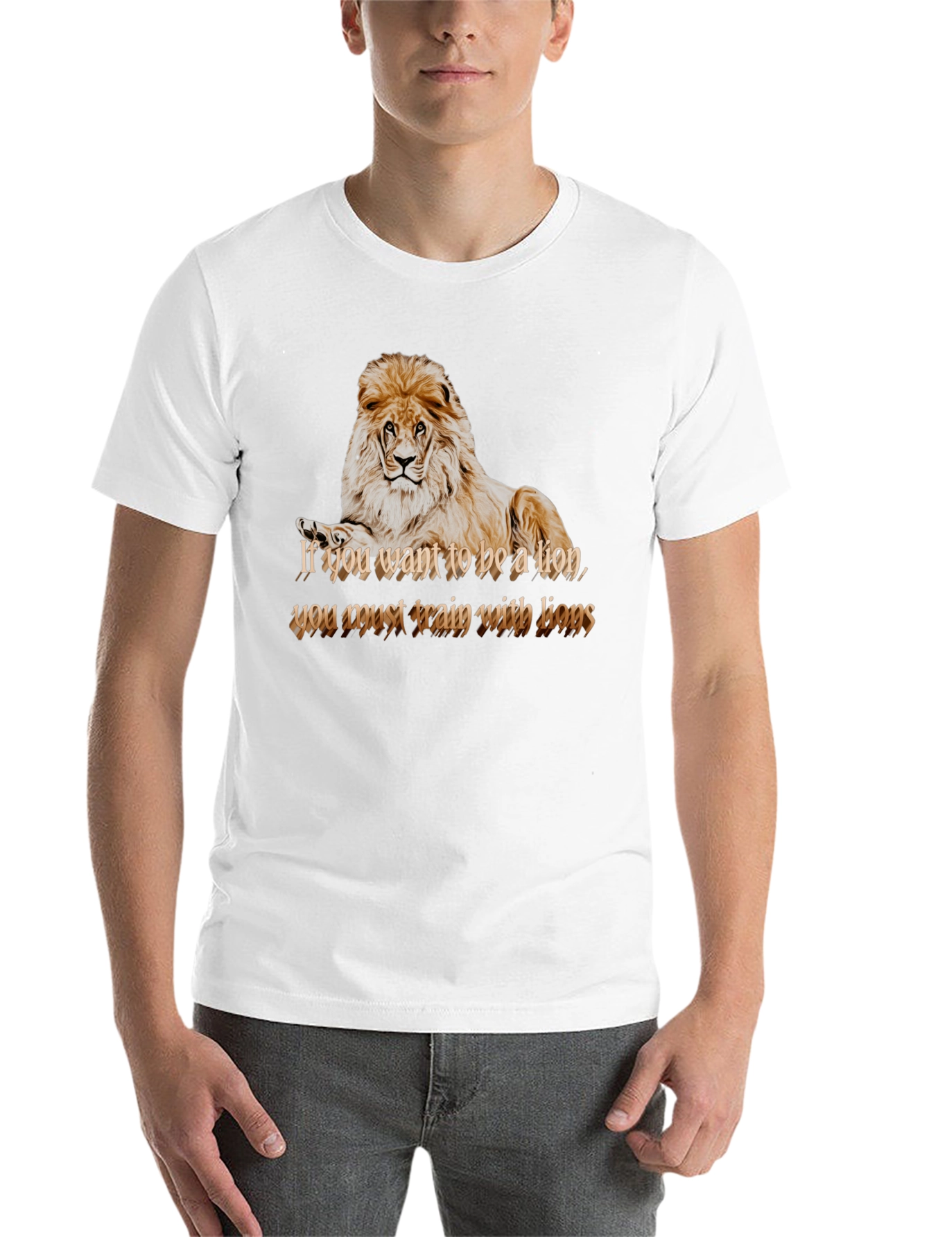 Black Lion Motivation Graphic Tee - Train With Lions T-Shirt view 14