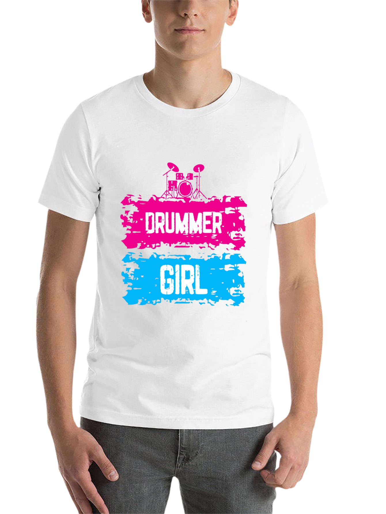 Drummer Girl Graphic Tee - Rock and Roll Style - 14