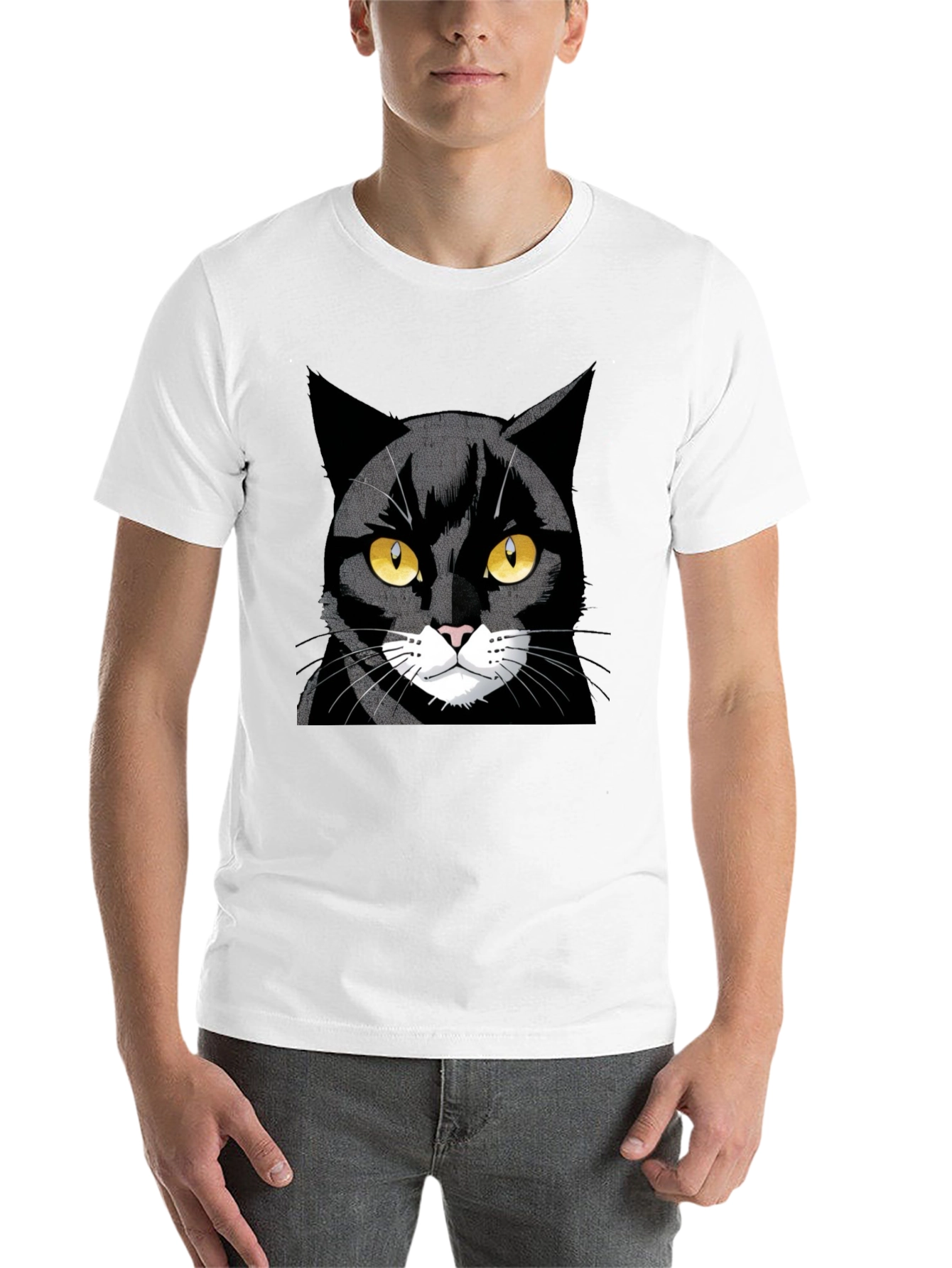Black Cool Black Cat Graphic Tee view 14
