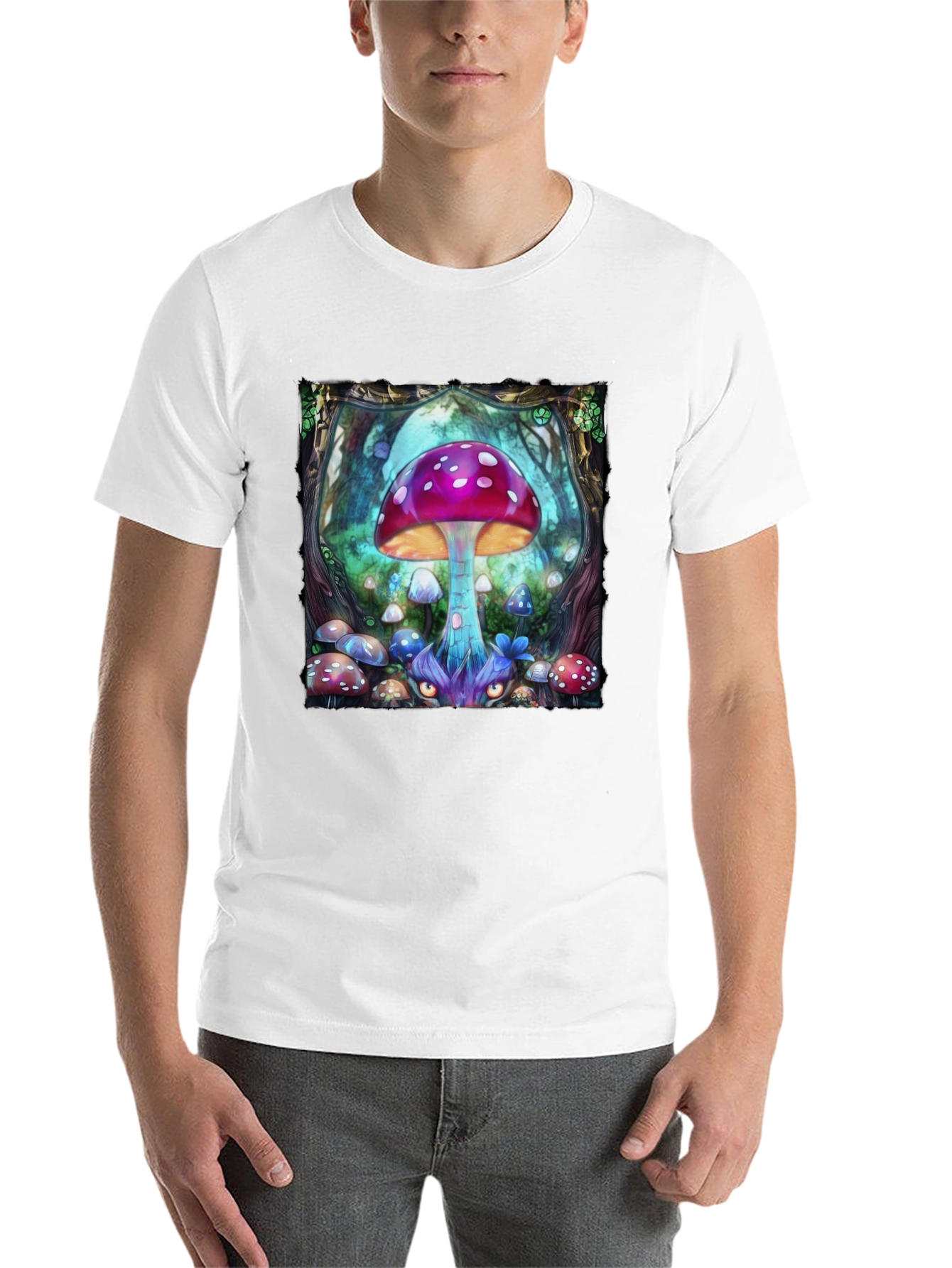Black Mushroom Fantasy Graphic Tee view 14