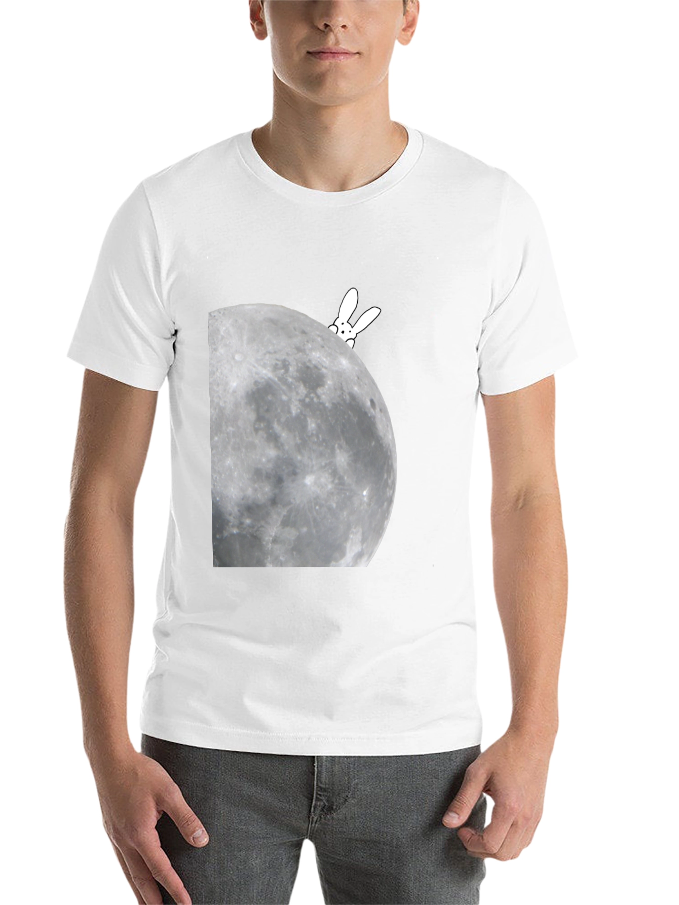 Black Bunny on the Moon Graphic Tee view 14