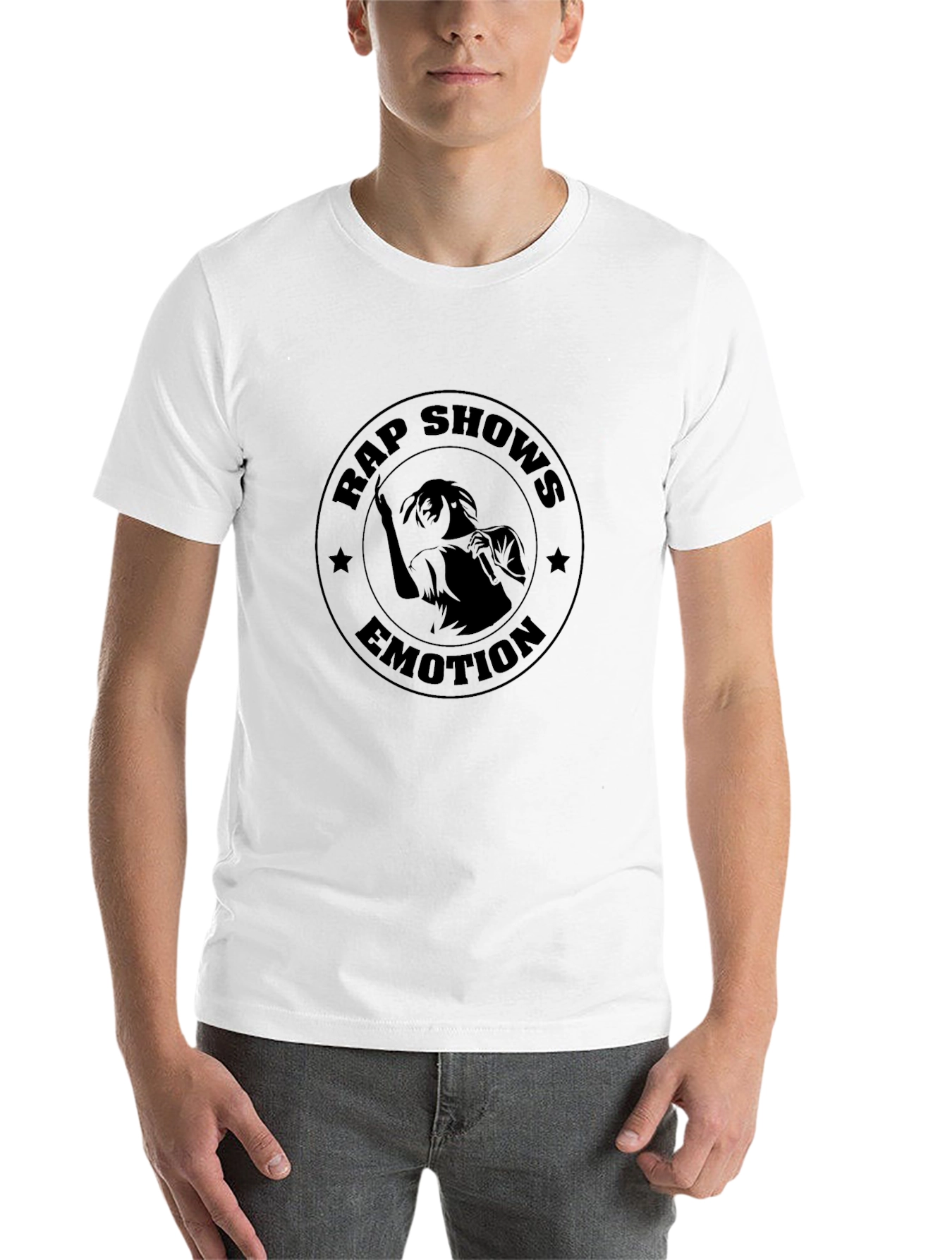 Rap Shows Emotion Black Graphic Tee - 14