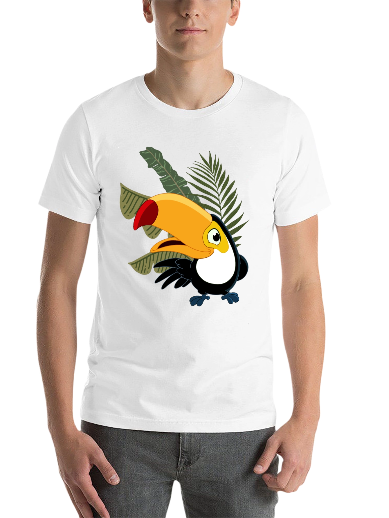 Black Cartoon Toucan Black T-Shirt view 14