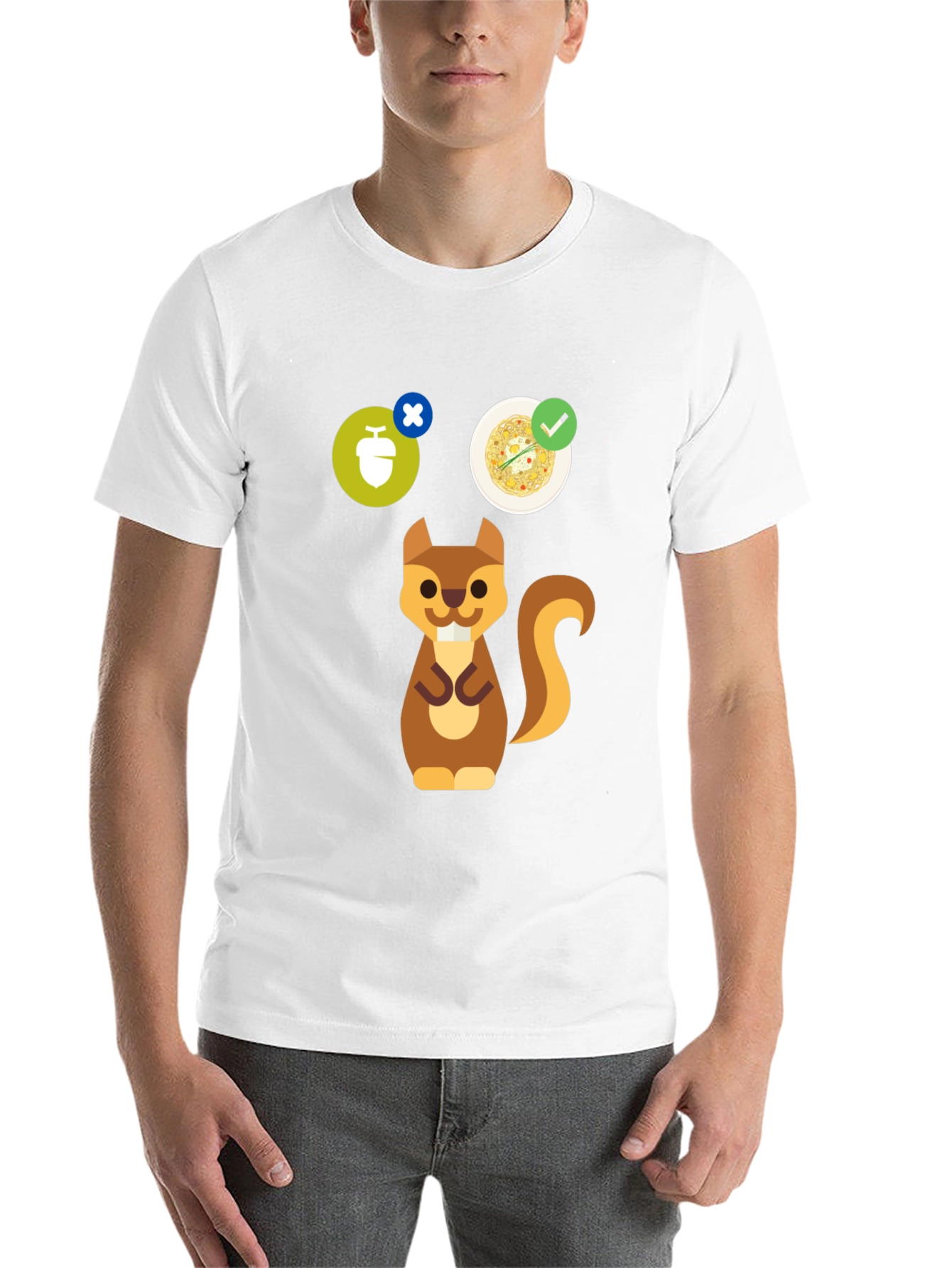 Black Whimsical Squirrel Graphic Tee - Nut Allergy Design view 14