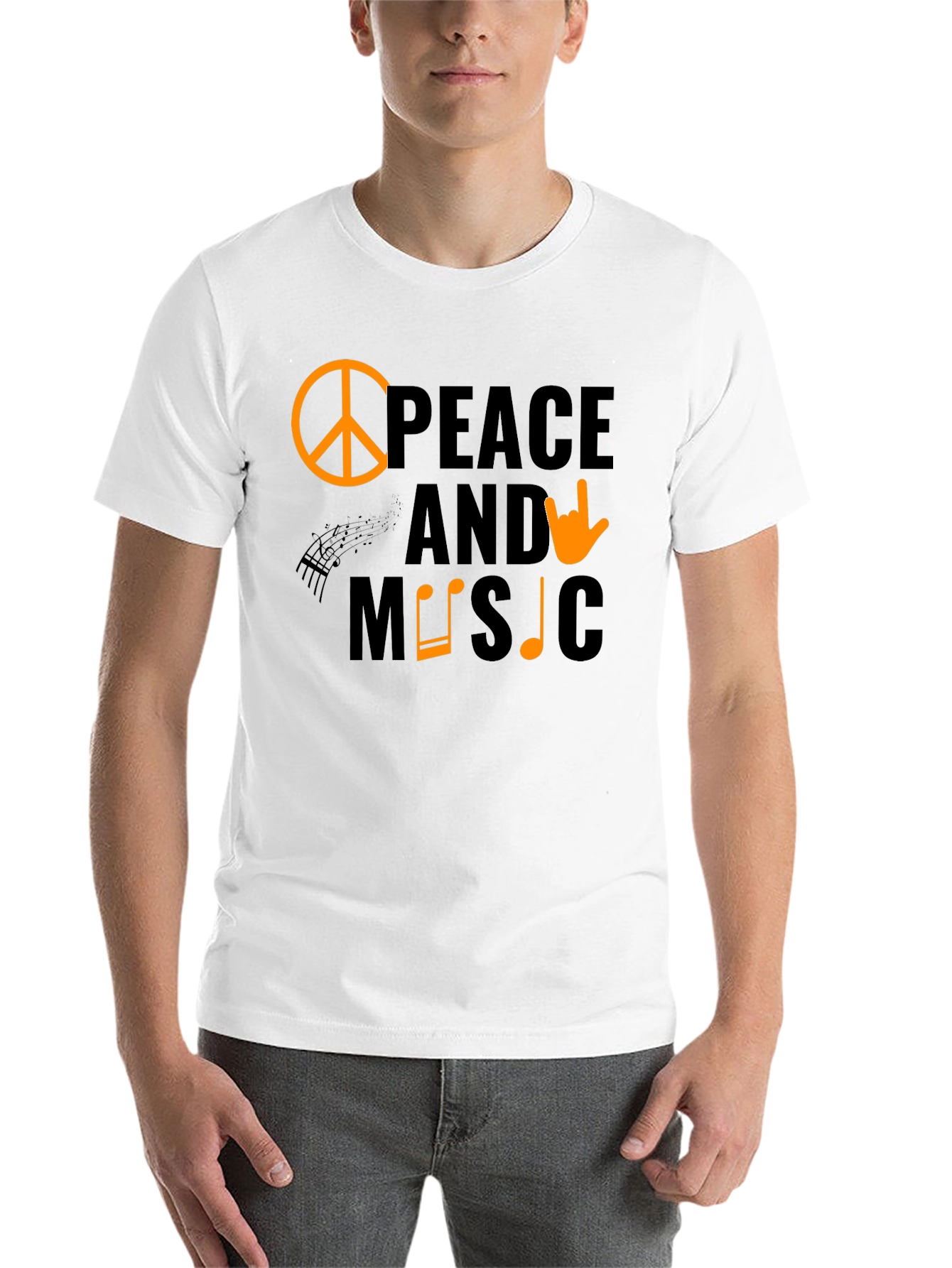 Black Peace and Music T-Shirt view 14